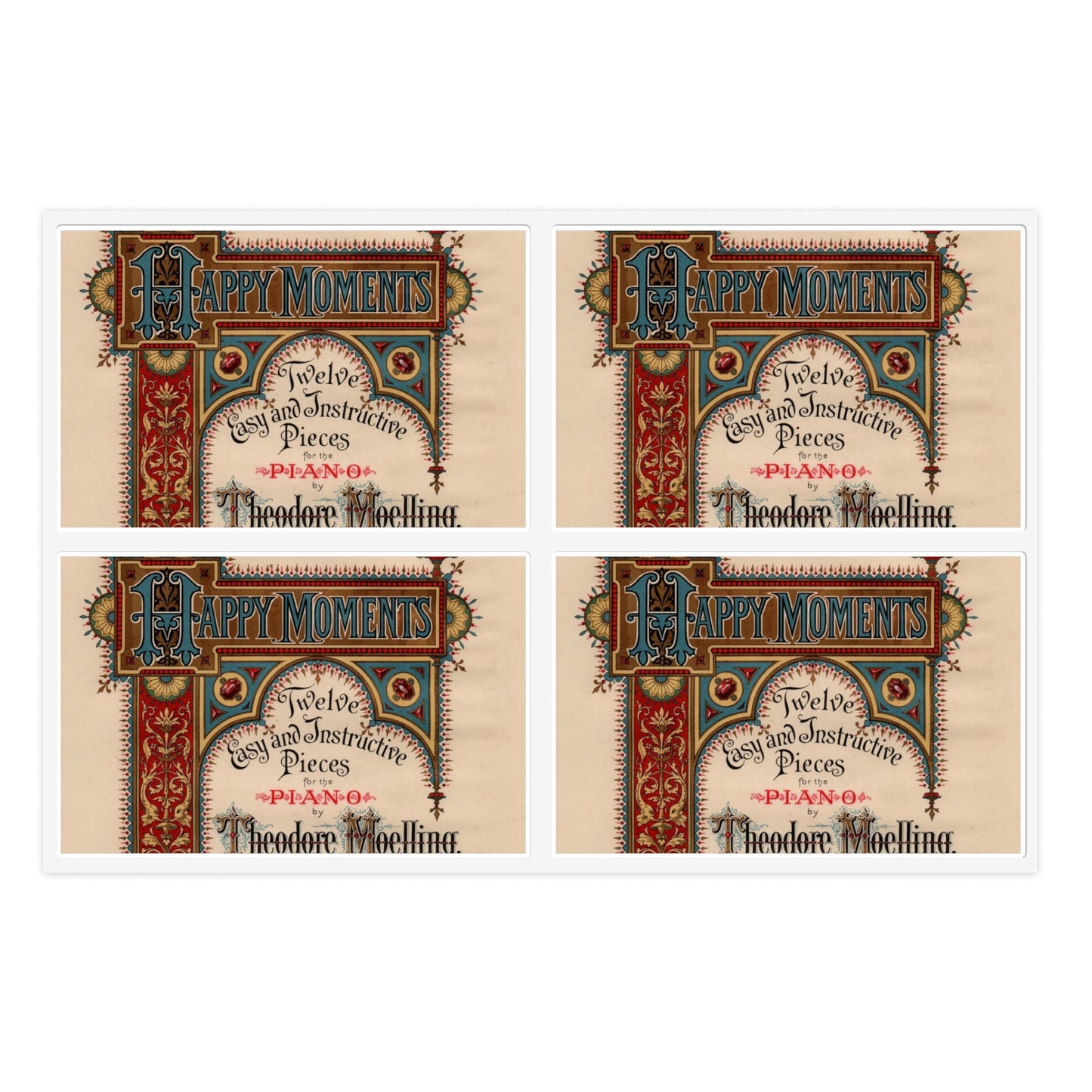 Dulcimer mazurka - Public domain American sheet music Laminated UV Protective Vinyl Stickers