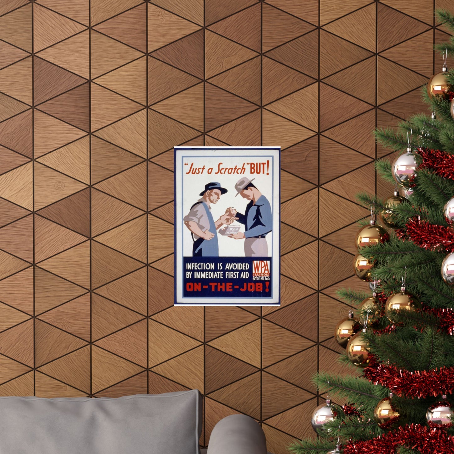 "Just a scratch" But! Infection is avoided by immediate first aid on-the-job! High Quality Matte Wall Art Poster for Home, Office, Classroom