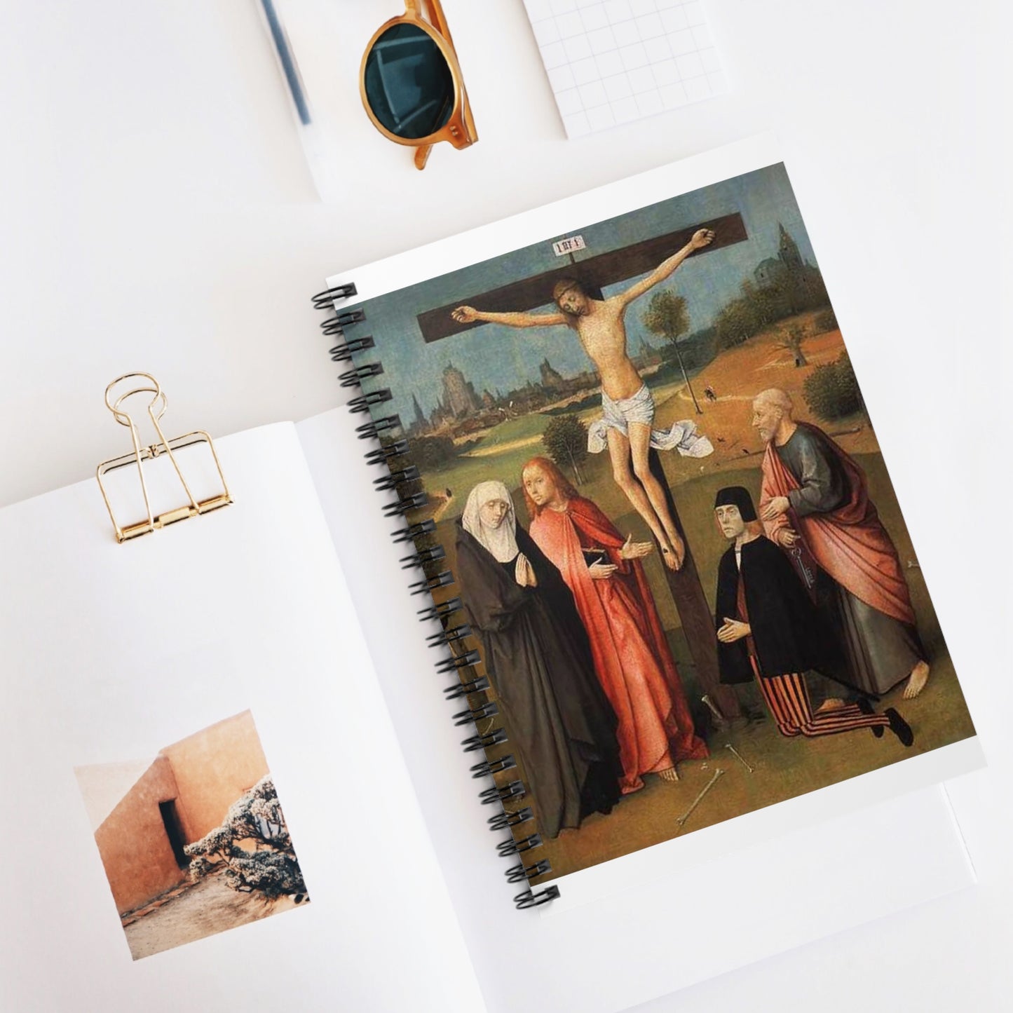 Calvary with Donor Bosch Spiral Bound Ruled Notebook with Printed Cover
