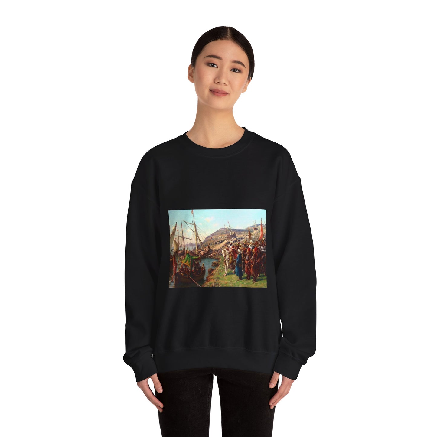 Kusatma Zonaro - Public domain scan / painting Black Heavy Blend Adult Crew Neck SweatShirt