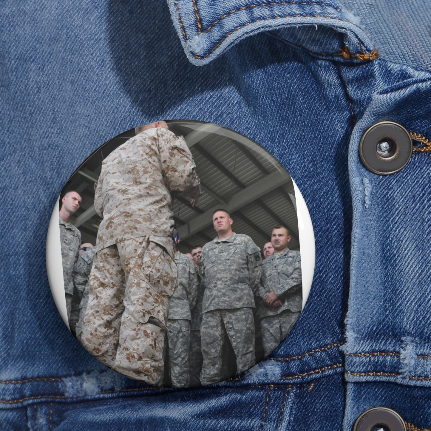 U.S. Navy Vice Adm. Mike LeFever, commander of the Pin Buttons with Crisp Design
