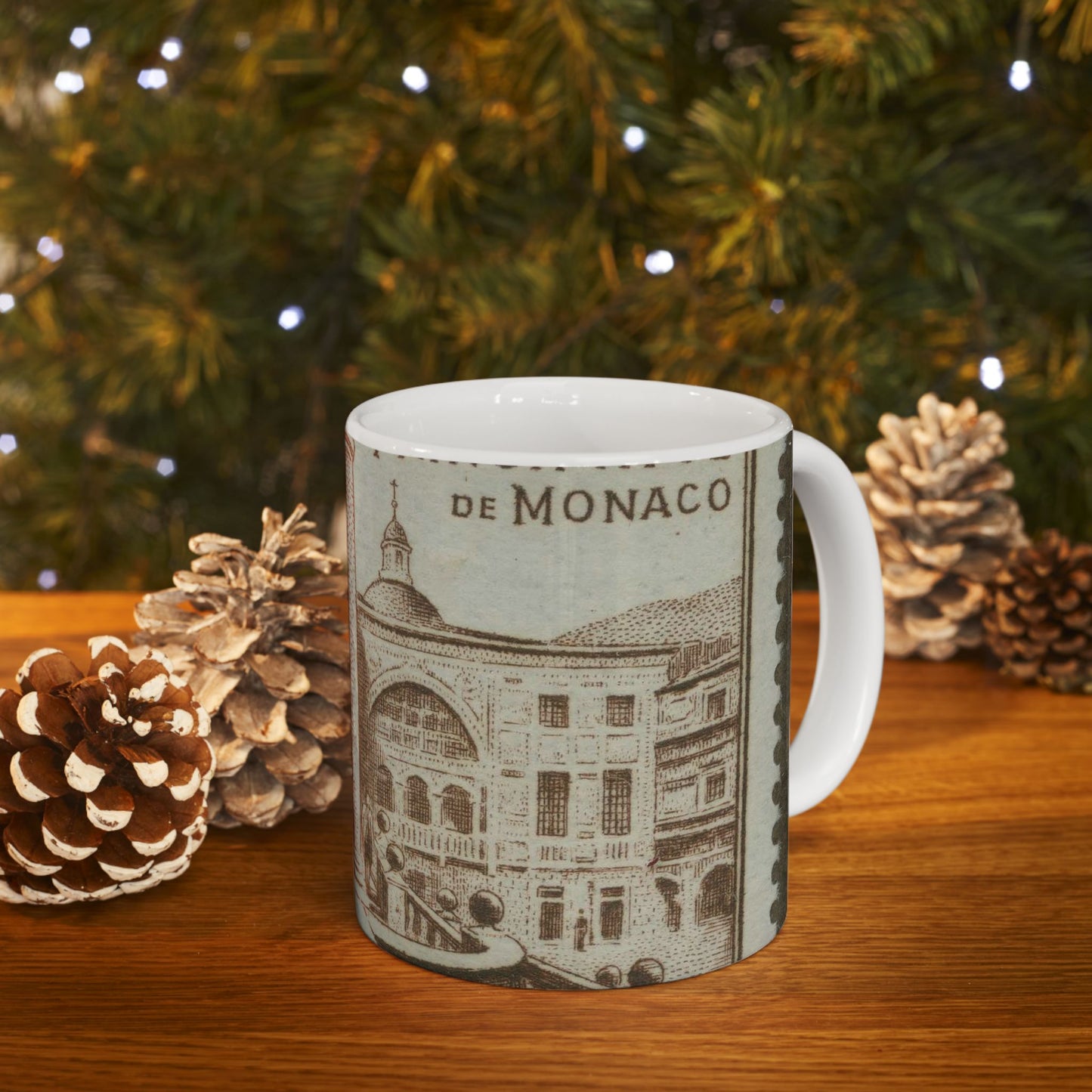 Frimärke ur Gösta Bodmans filatelistiska motivsamling, påbörjad 1950.Frimärke från Monaco, 1952. Motiv av "Herculesgalleriet. Beautiful Novelty Ceramic Coffee Mug 11oz