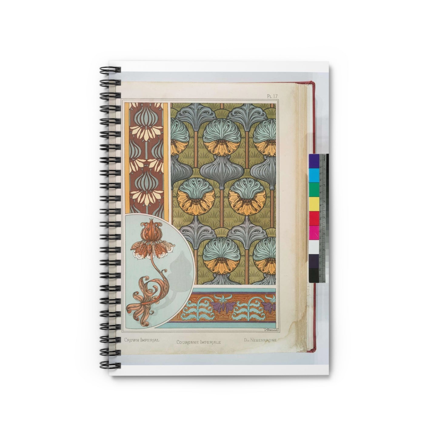 Couronne imperiale, Maurice Pillard Verneuil Spiral Bound Ruled Notebook with Printed Cover