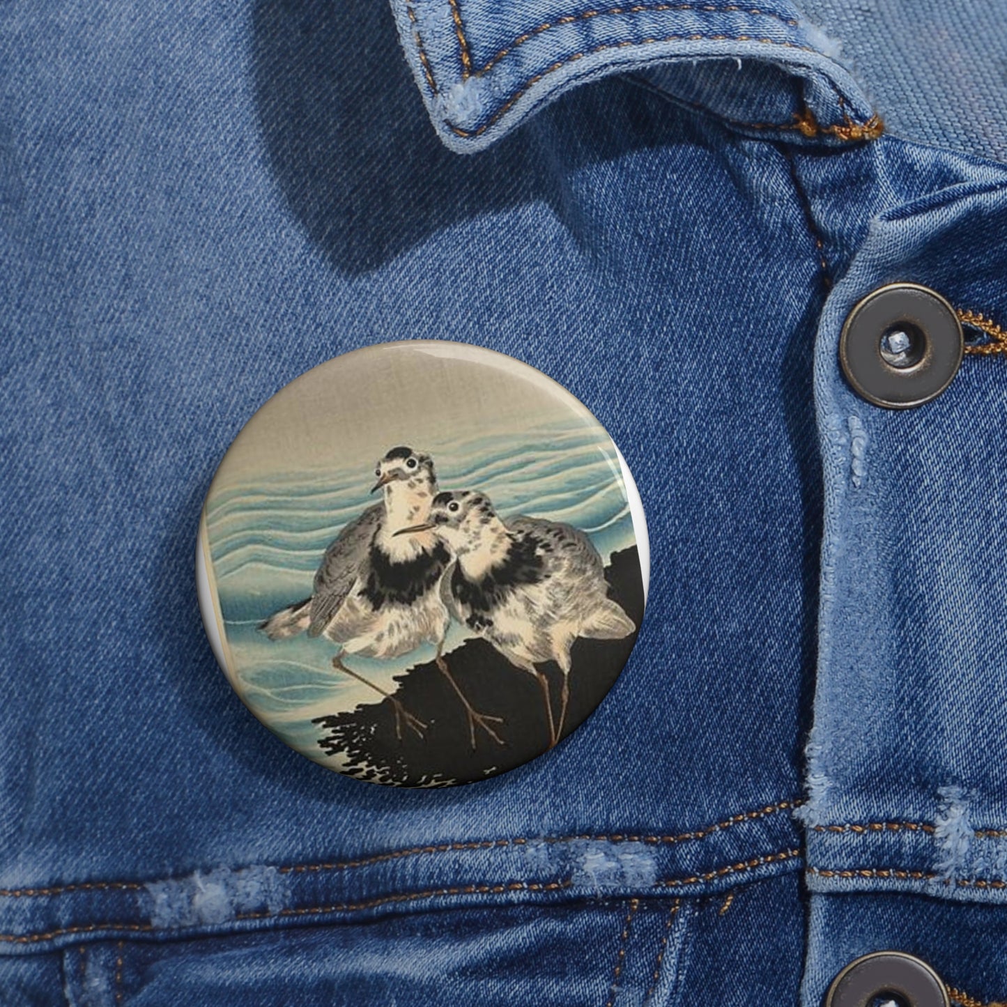 Koson - knots-on-shore, Ohara Koson Pin Buttons with Crisp Design