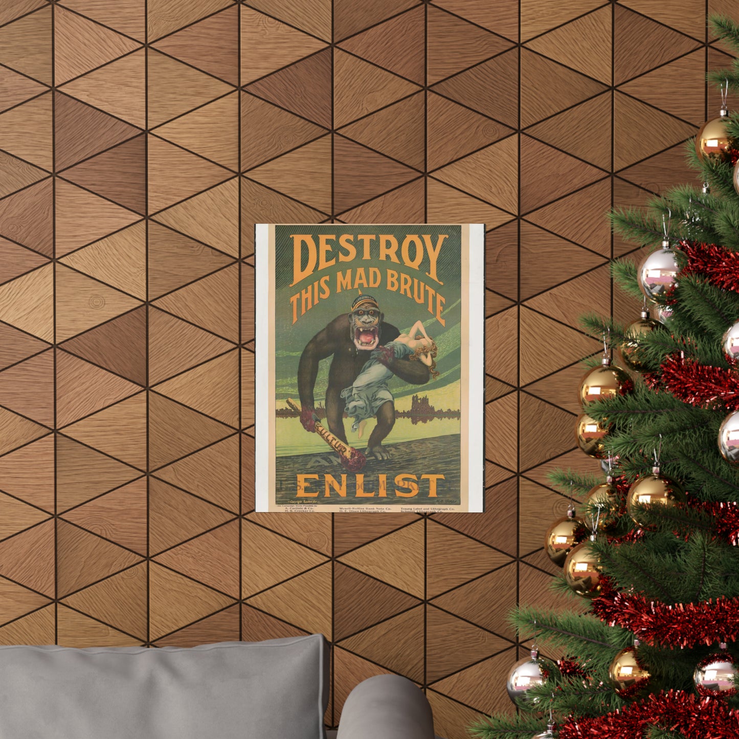 Destroy this mad brute Enlist - U.S. Army. High Quality Matte Wall Art Poster for Home, Office, Classroom