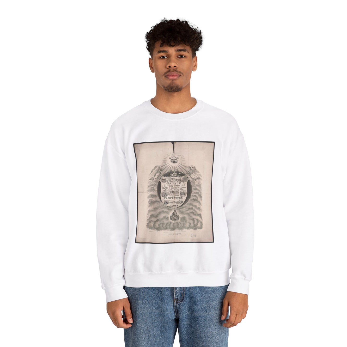 Our mission - Print, Library of Congress collection White Heavy Blend Adult Crew Neck SweatShirt