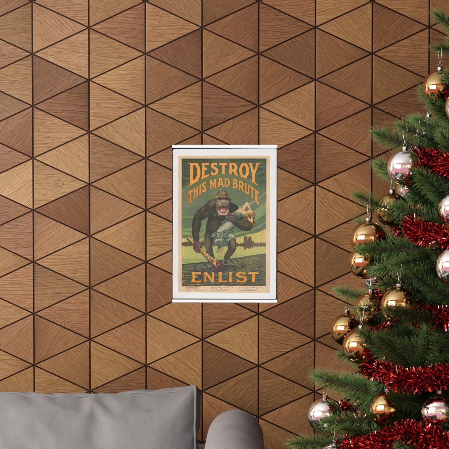 Destroy this mad brute Enlist - U.S. Army. High Quality Matte Wall Art Poster for Home, Office, Classroom