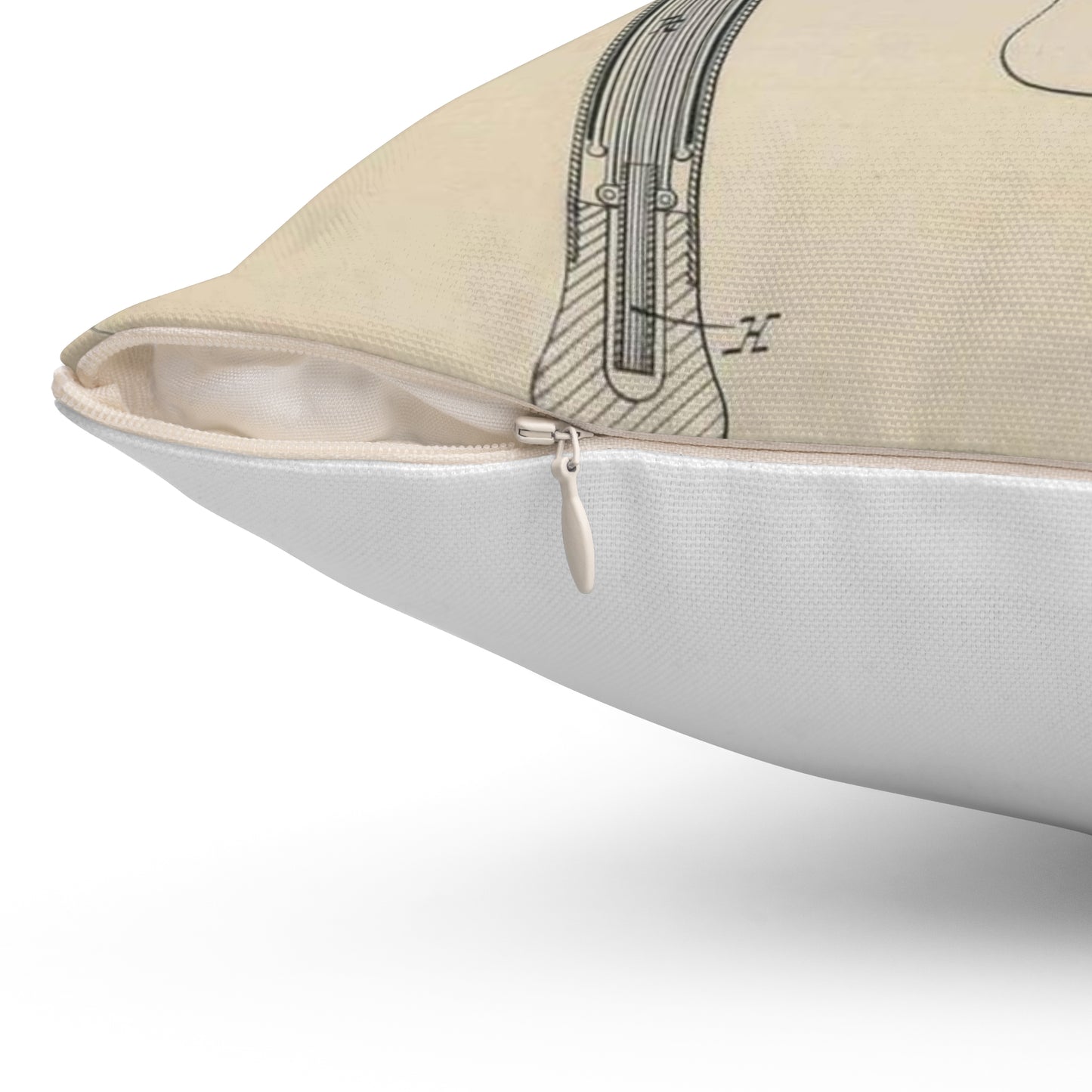 Patent drawing - for H. A. Whiting and W. J. Winghart's Umbrella and Cane Combined Public domain image Decorative Accent Square Pillow