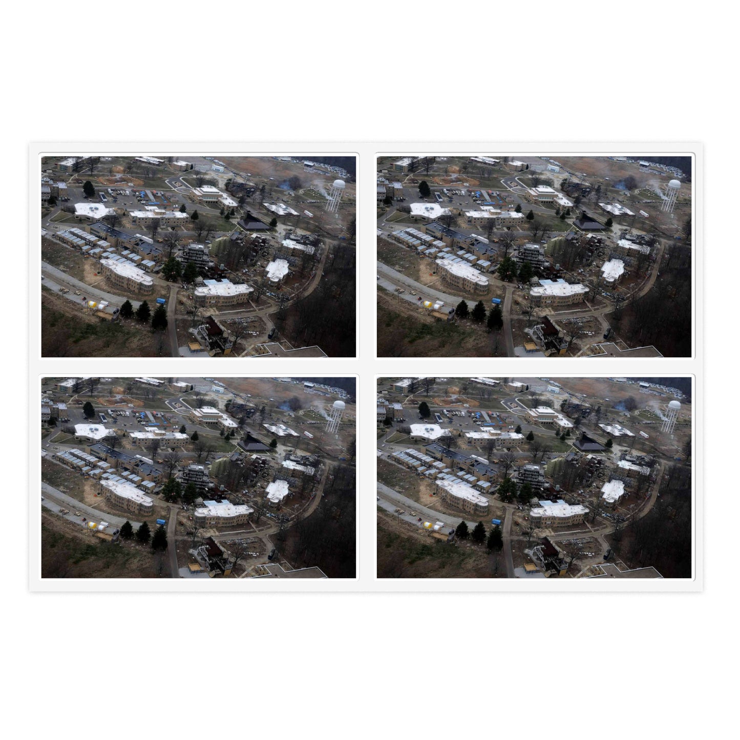 An aerial view of the Muscatatuck Urban Training Center Laminated UV Protective Vinyl Stickers