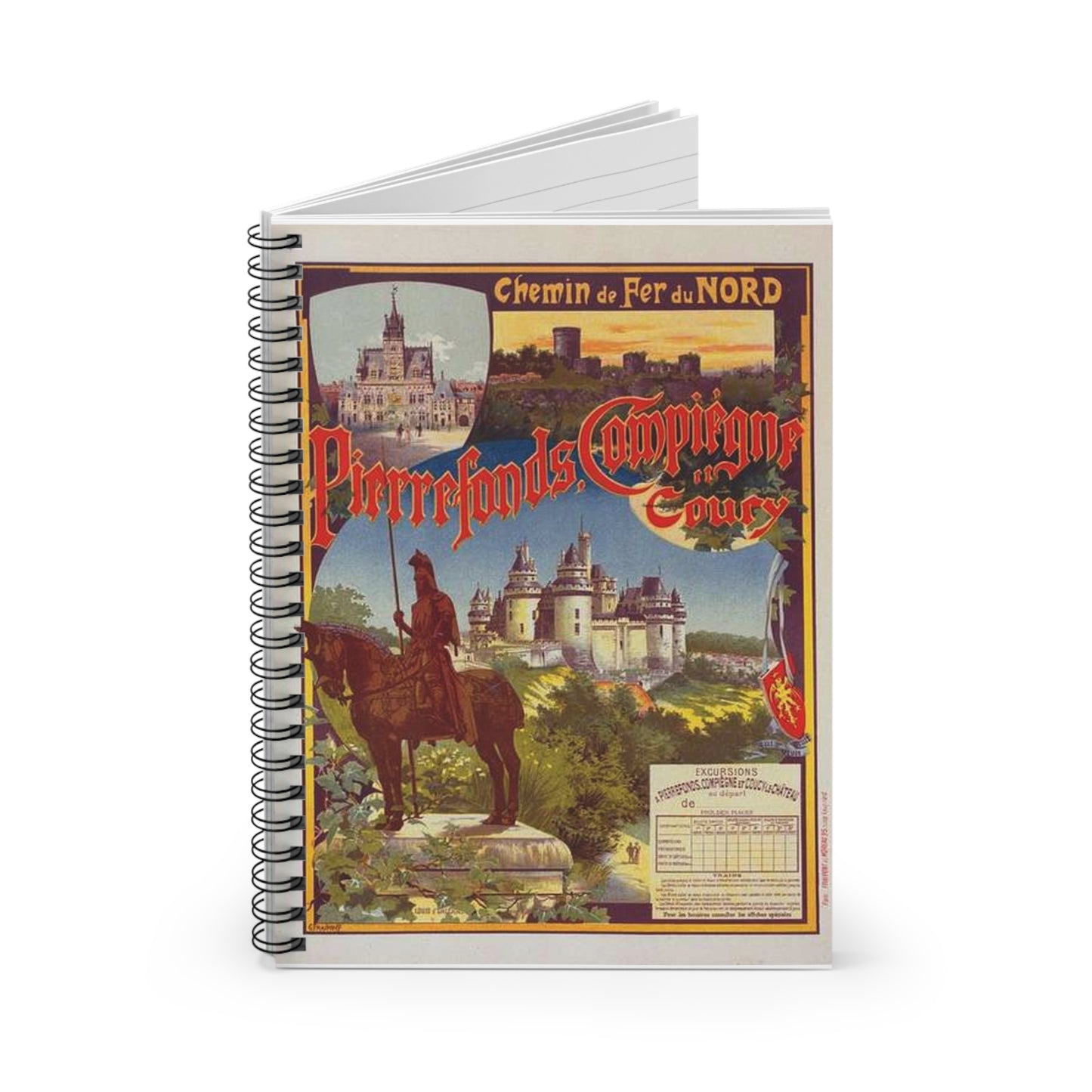 Affiche pour la Cie du Nord : "Pierrefonds". Spiral Bound Ruled Notebook with Printed Cover