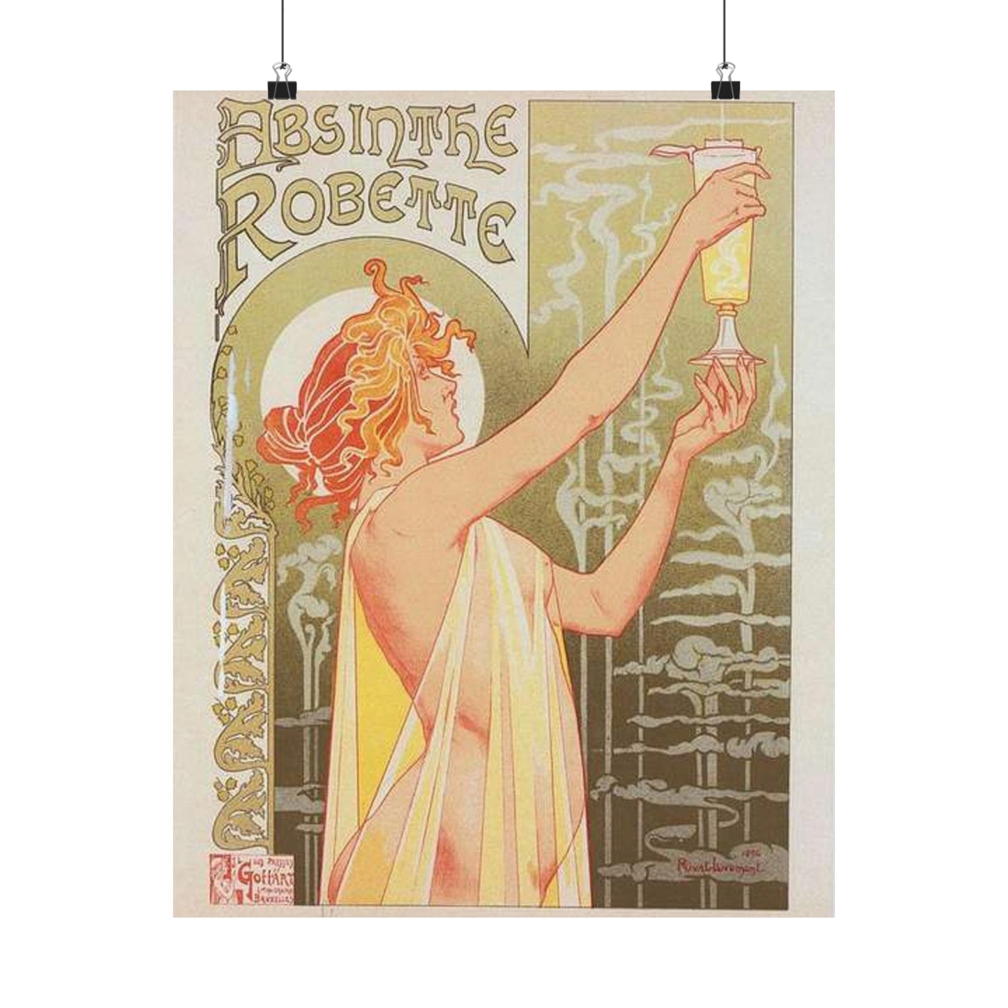 Affiche belge pour l' "Absinthe Robette". High Quality Matte Wall Art Poster for Home, Office, Classroom