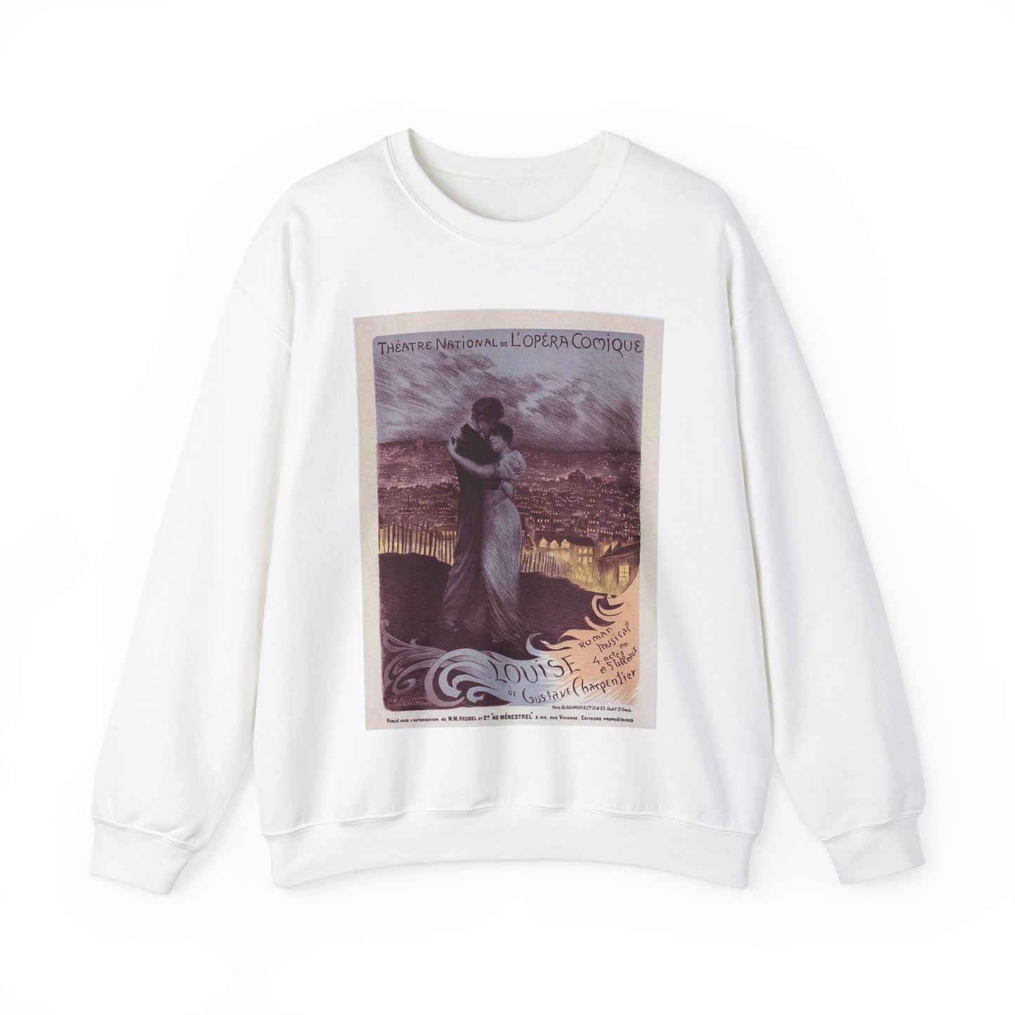 Affiche pour l'Opéra-Comique "Louise". White Heavy Blend Adult Crew Neck SweatShirt