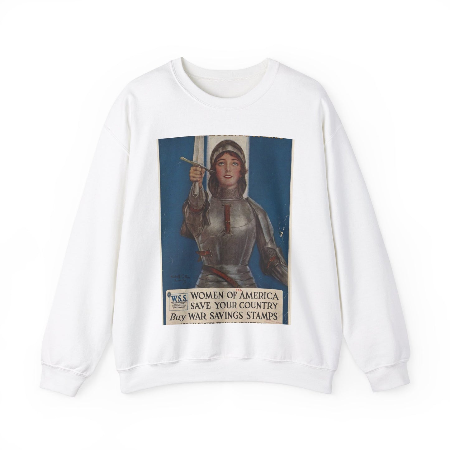 Joan of Arc Saved France White Heavy Blend Adult Crew Neck SweatShirt