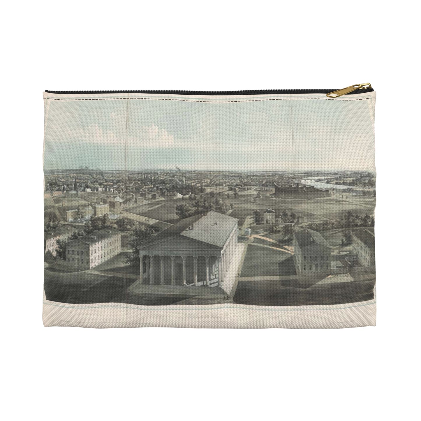 Philadelphia, from Girard College-1850 / J. W. Hill & Smith, del. ; lith. par B. F. Smith Jr. ; printed in tints by F. Michelin. Large Organizer Pouch with Black Zipper