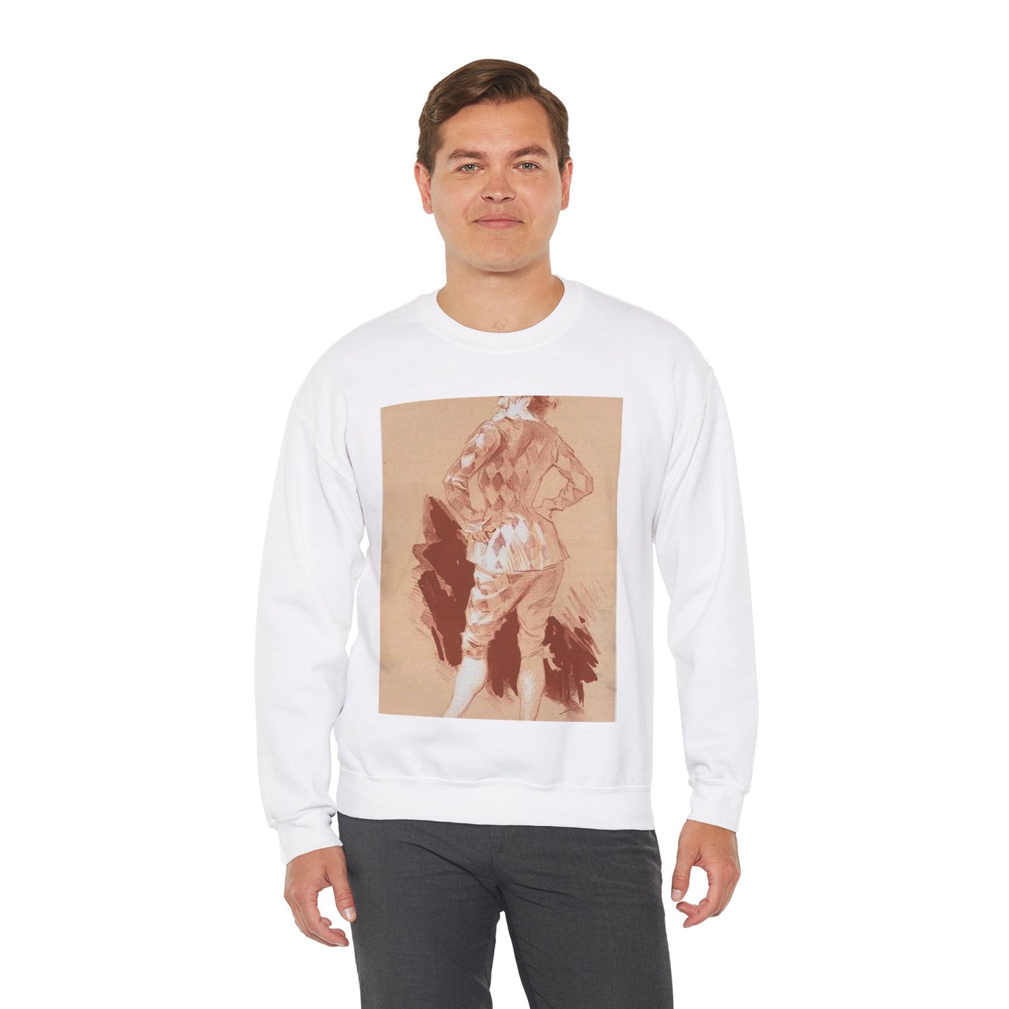 Dessin original pour la couverture des Maîtres de l'Affiche. White Heavy Blend Adult Crew Neck SweatShirt