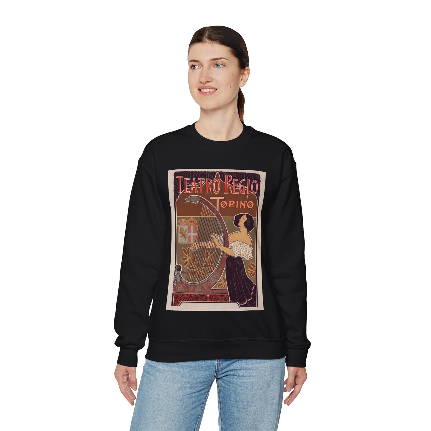 Affiche italienne pour le "Théâtre royal de Turin" Black Heavy Blend Adult Crew Neck SweatShirt