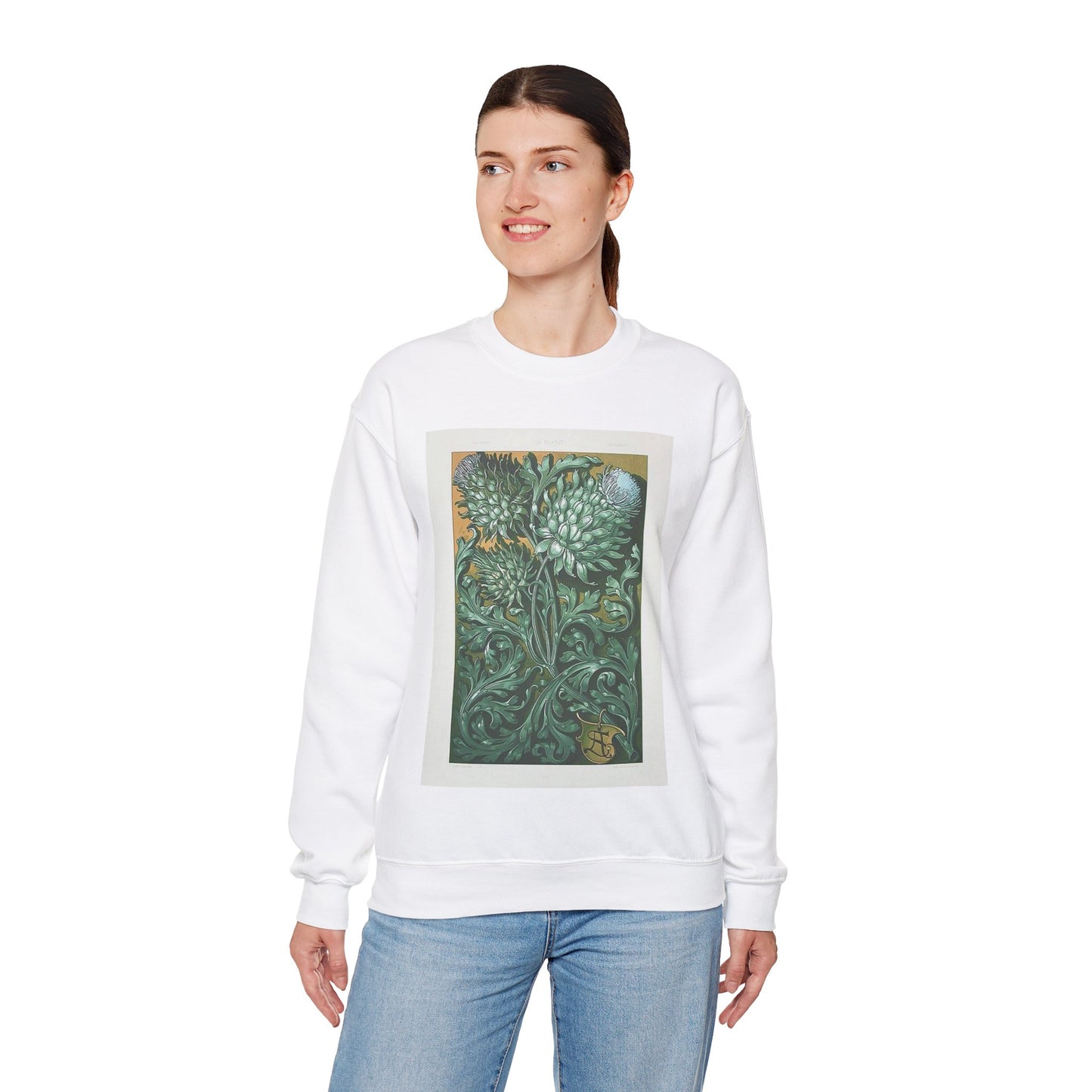 Anton Seder Artichokes - Drawing. Public domain image. White Heavy Blend Adult Crew Neck SweatShirt