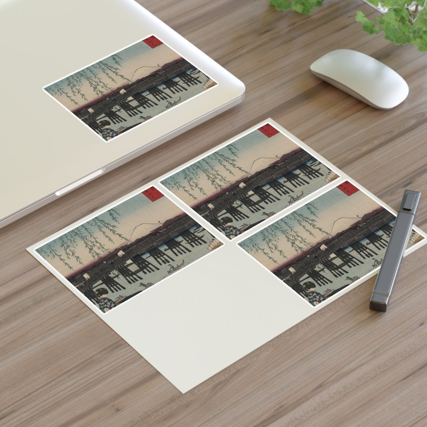Tōto ryōgoku, Ando Hiroshige - Public domain portrait drawing Laminated UV Protective Vinyl Stickers