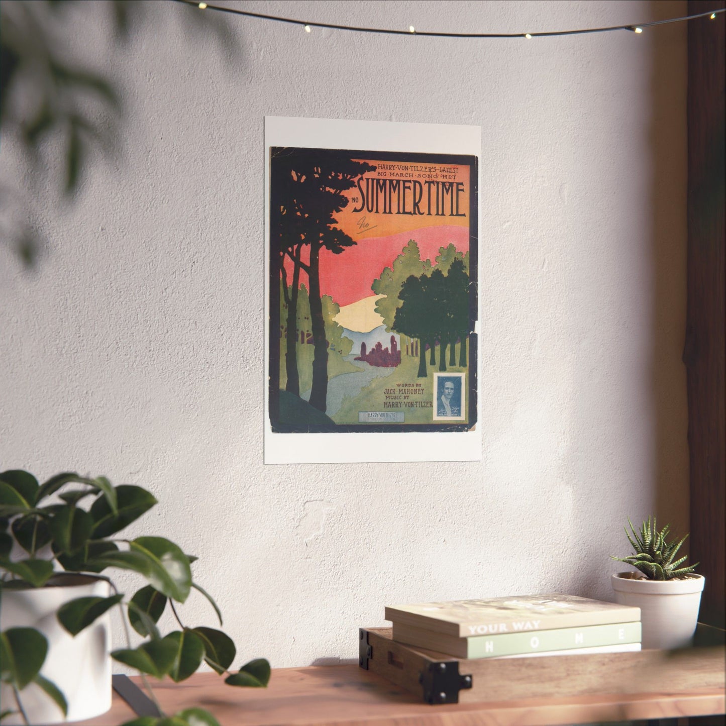 Summertime, musical notation - Public domain American sheet music High Quality Matte Wall Art Poster for Home, Office, Classroom