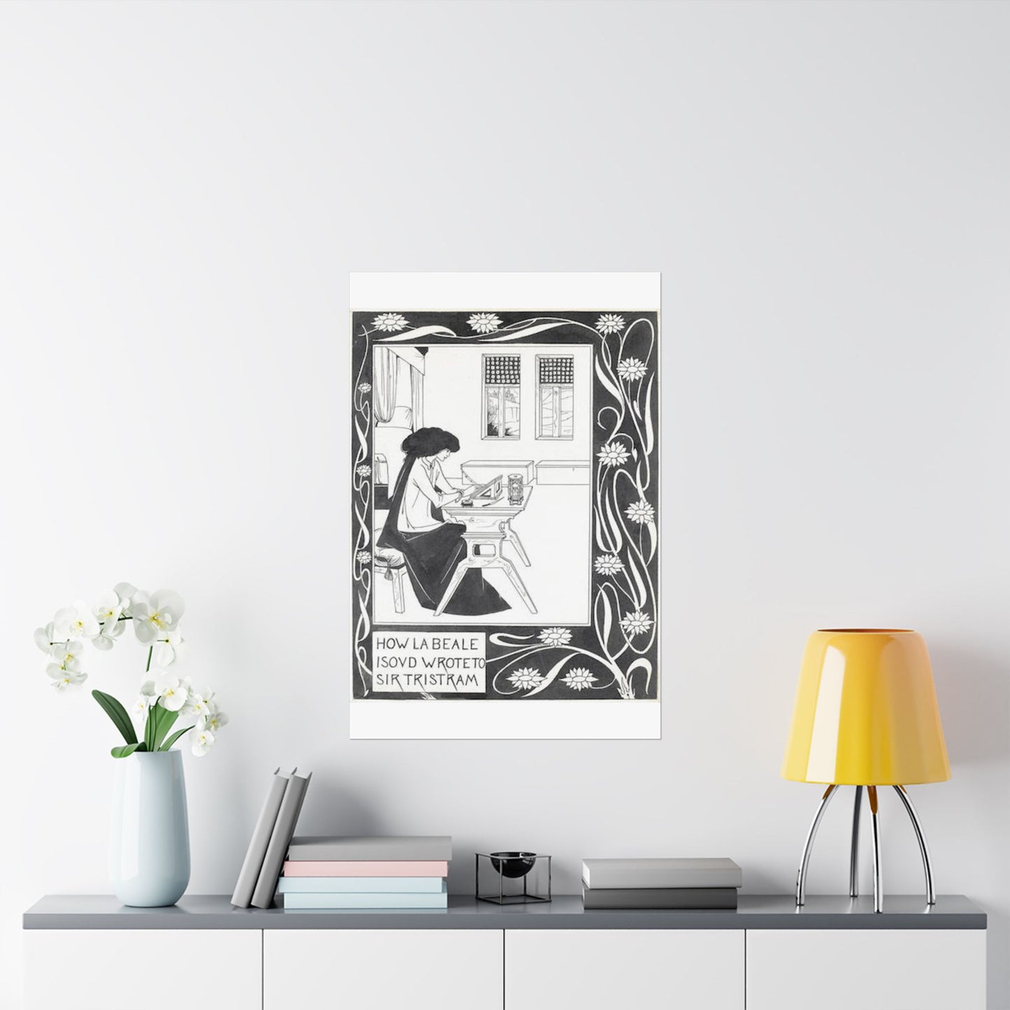 How la Beale Isoud wrote to Sir Tristram High Quality Matte Wall Art Poster for Home, Office, Classroom