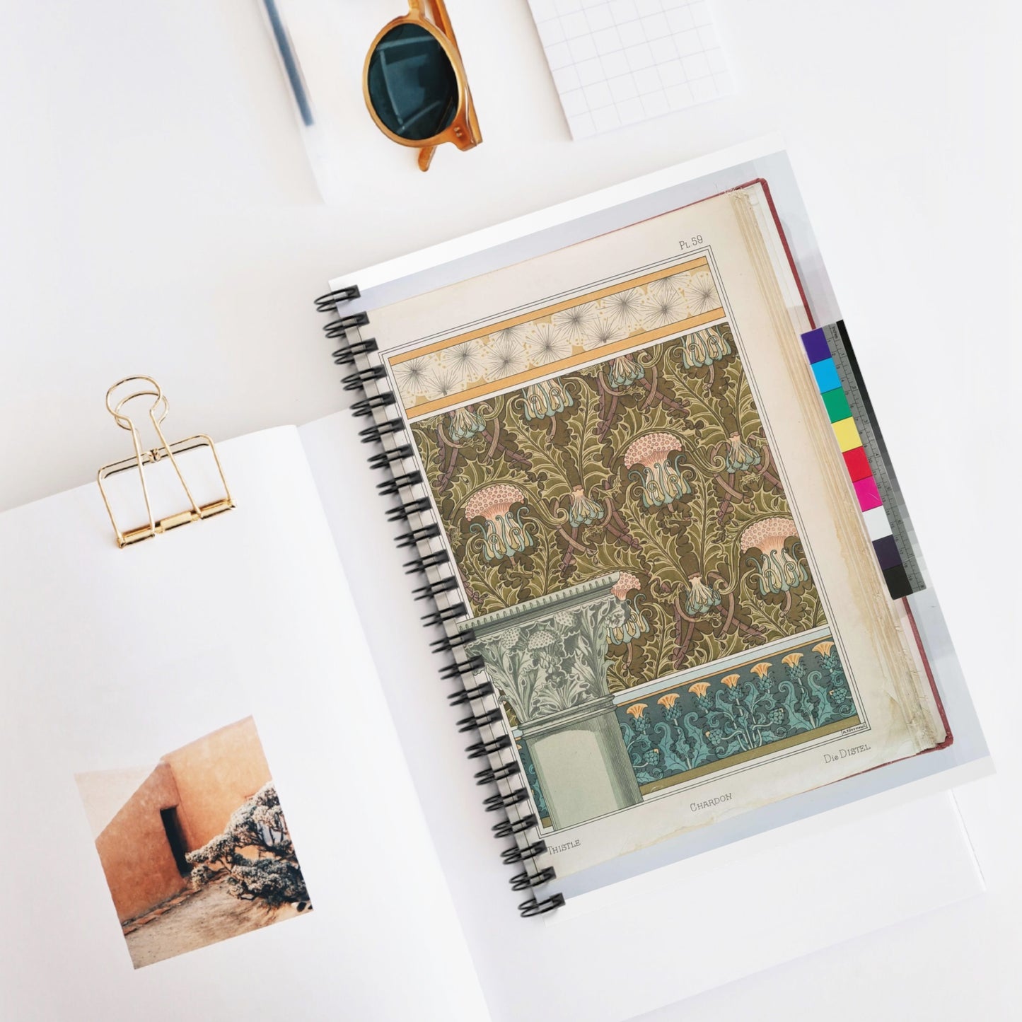 Chardon - Public domain dedication image Spiral Bound Ruled Notebook with Printed Cover