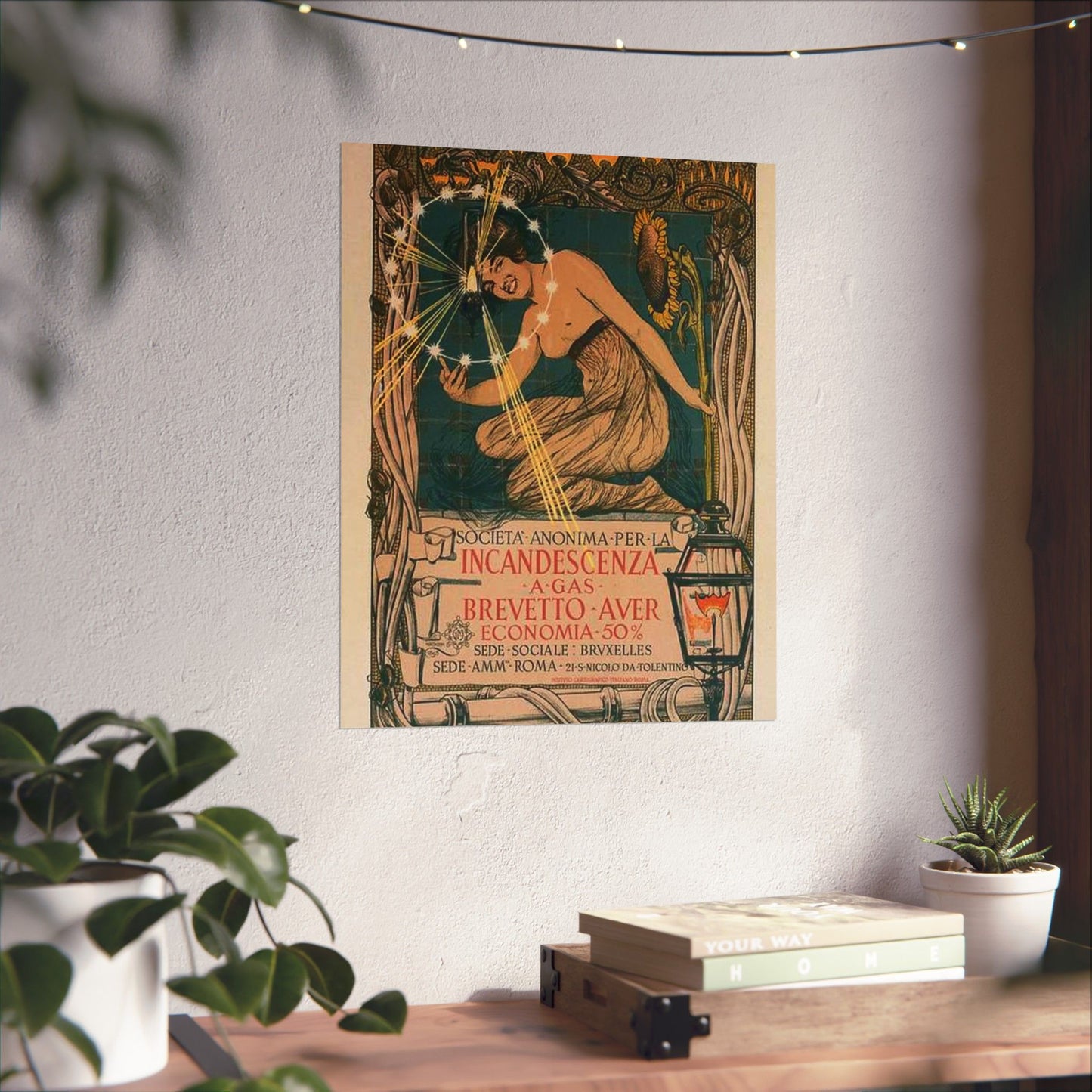 Affiche italienne pour l' "Incandescence par le Gaz, Système Auer" High Quality Matte Wall Art Poster for Home, Office, Classroom