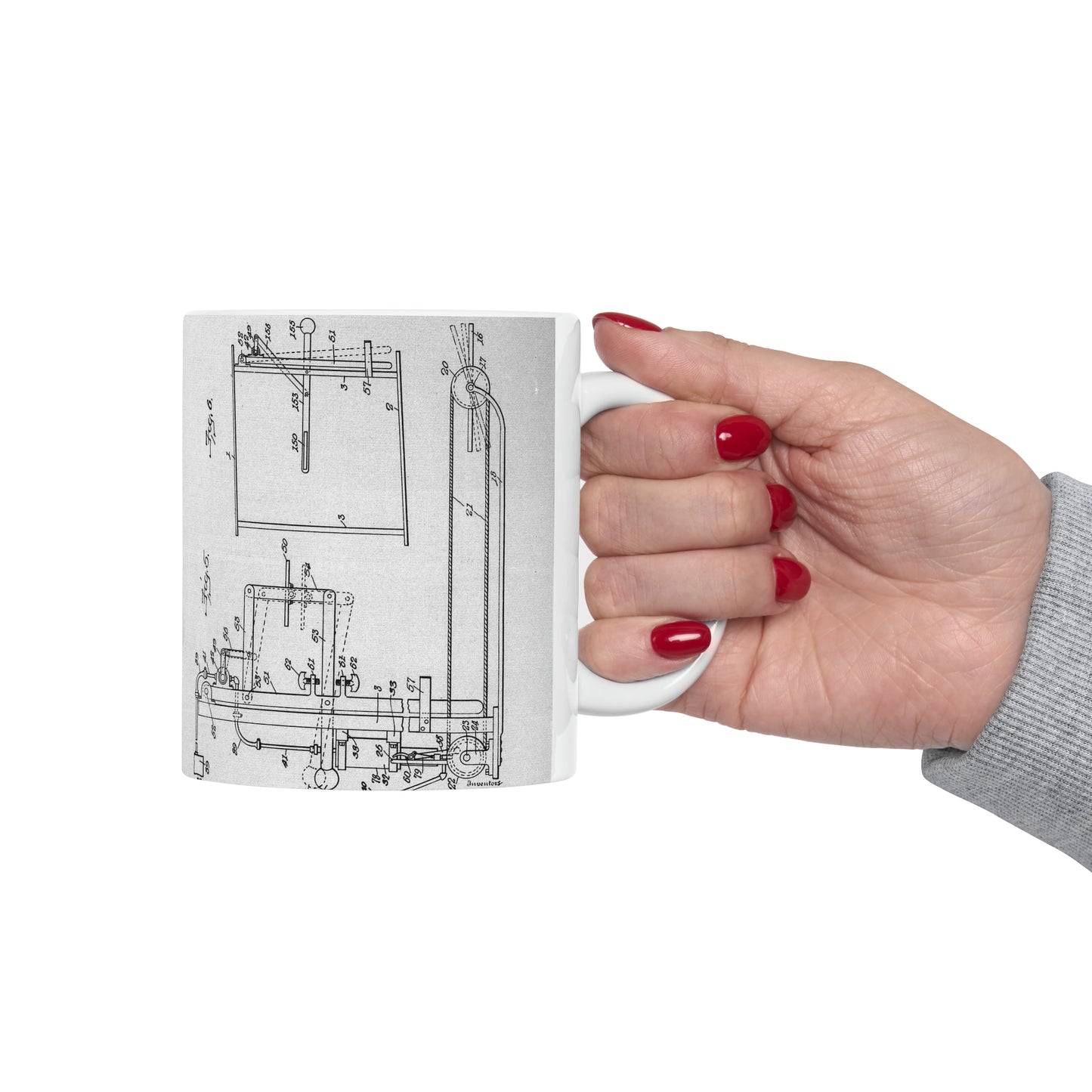 Patent drawing - Subject File: Patents--By Wright Brothers--USA--filed 10 February 1908, patented 14 October 1913 Public domain image Beautiful Novelty Ceramic Coffee Mug 11oz