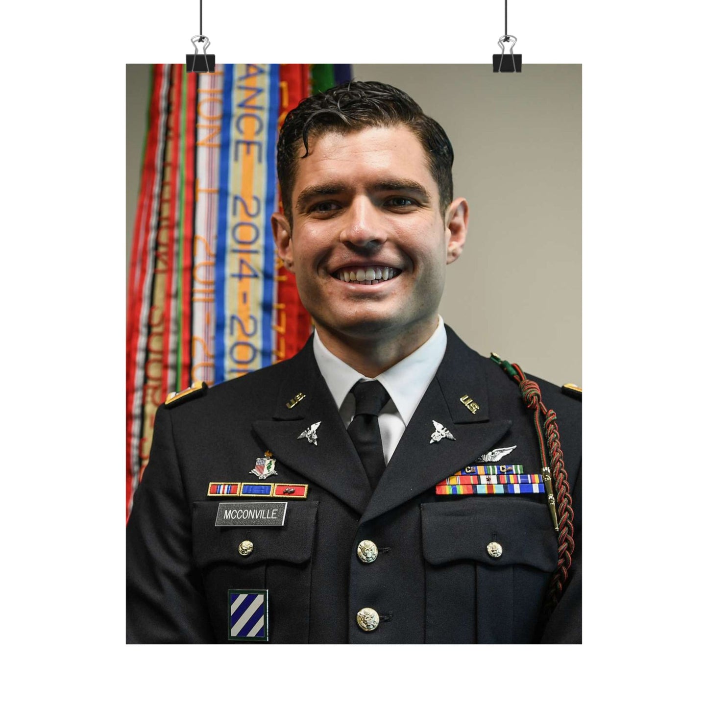 Cpt. Ryan McConville poses for a photo during his promotion High Quality Matte Wall Art Poster for Home, Office, Classroom
