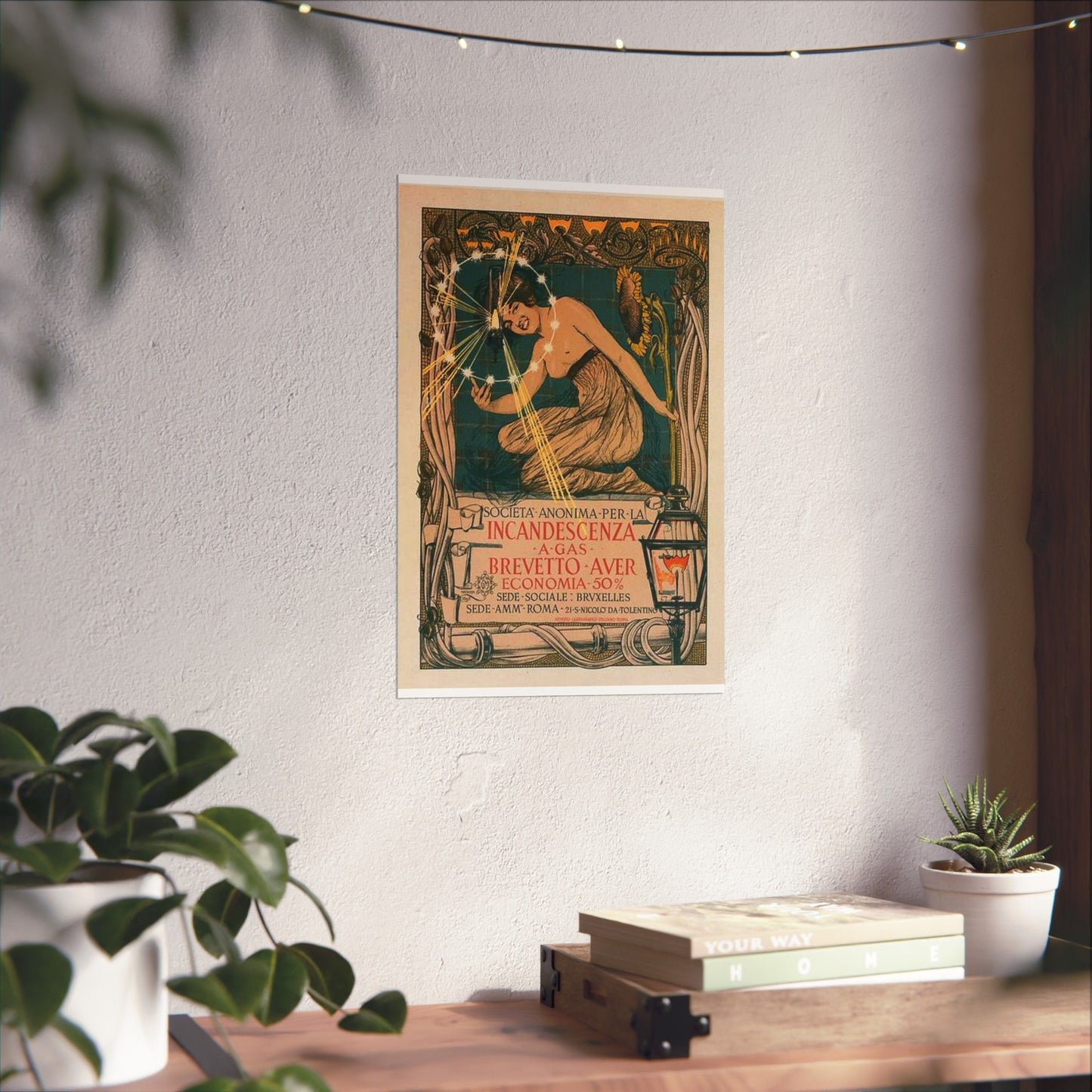 Affiche italienne pour l' "Incandescence par le Gaz, Système Auer" High Quality Matte Wall Art Poster for Home, Office, Classroom