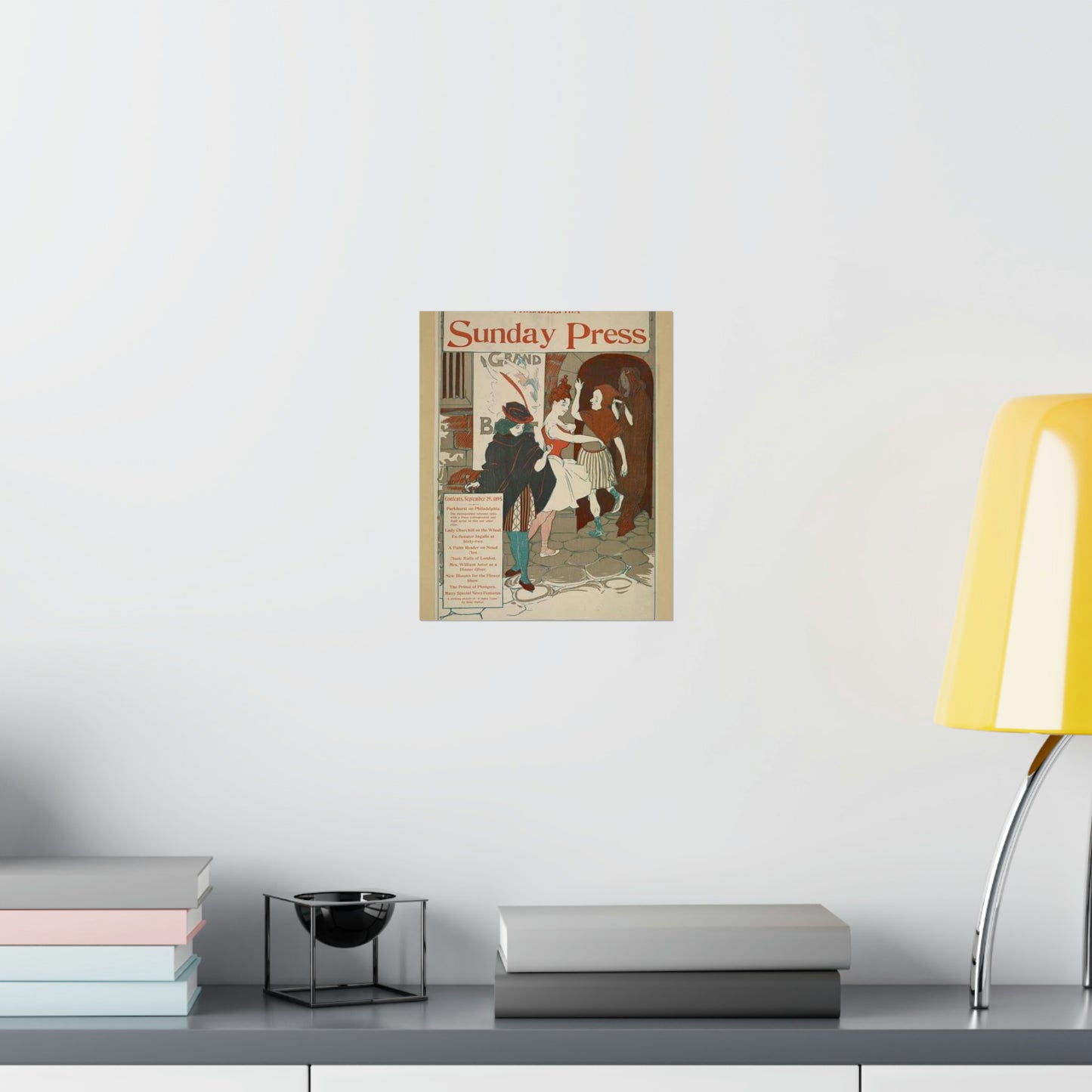 Philadelphia Sunday press. September 29, 1895. High Quality Matte Wall Art Poster for Home, Office, Classroom