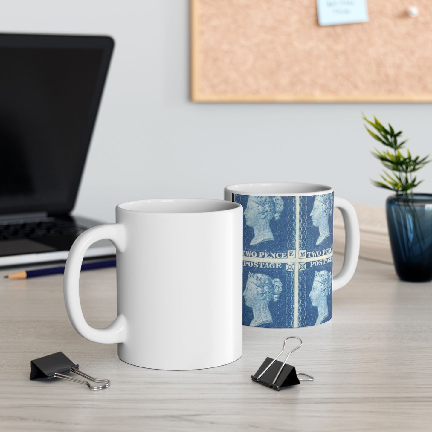 "Two Penny Blue" postage stamps Beautiful Novelty Ceramic Coffee Mug 11oz