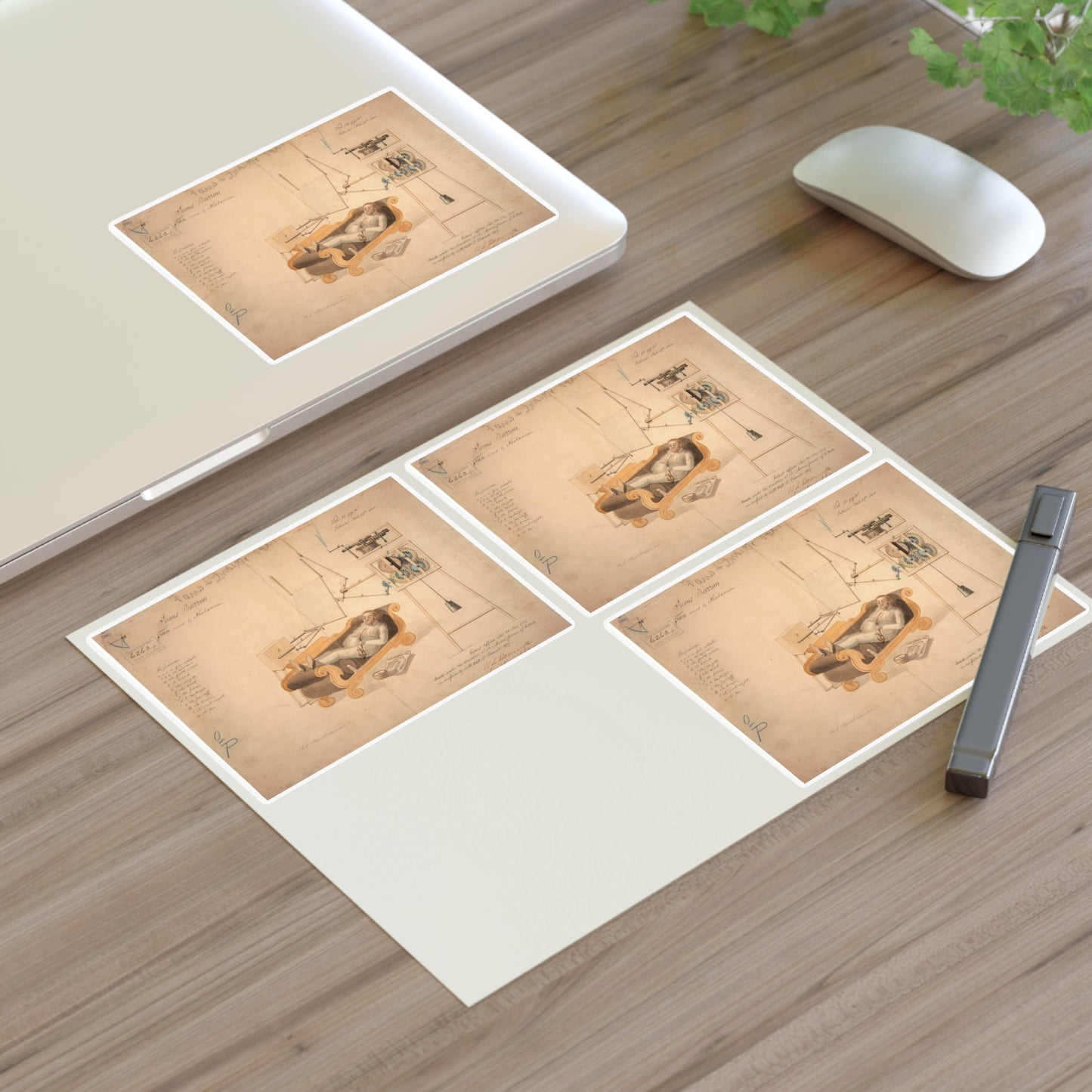 Patent drawing - Drawing of Fan Moved by Mechanism Public domain image Laminated UV Protective Vinyl Stickers