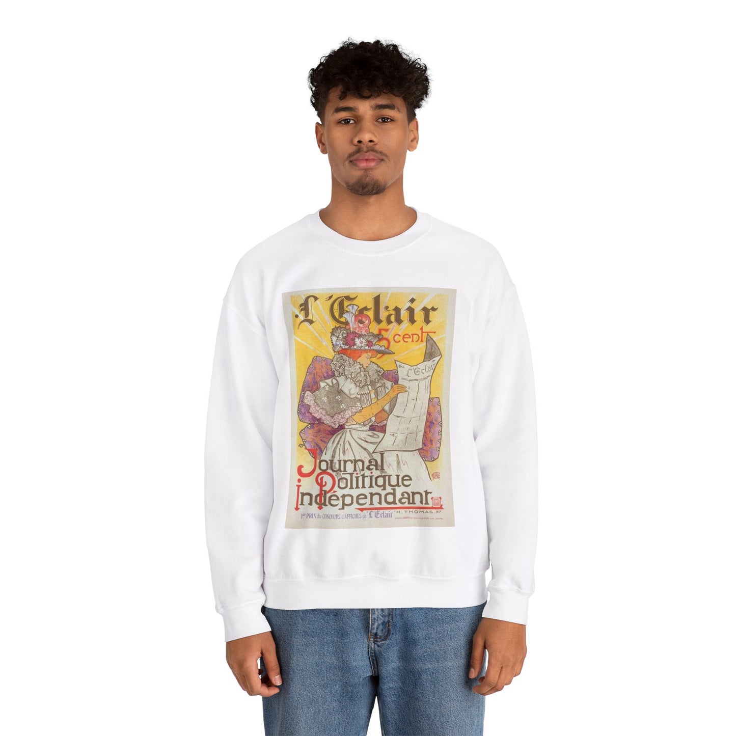 Affiche pour le journal "l'Éclair". White Heavy Blend Adult Crew Neck SweatShirt