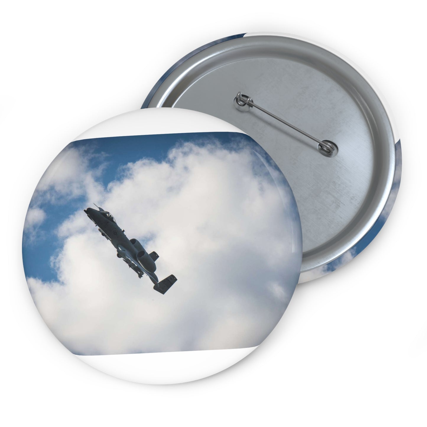 An A-10 Thunderbolt II assigned to the 51st Fighter Pin Buttons with Crisp Design