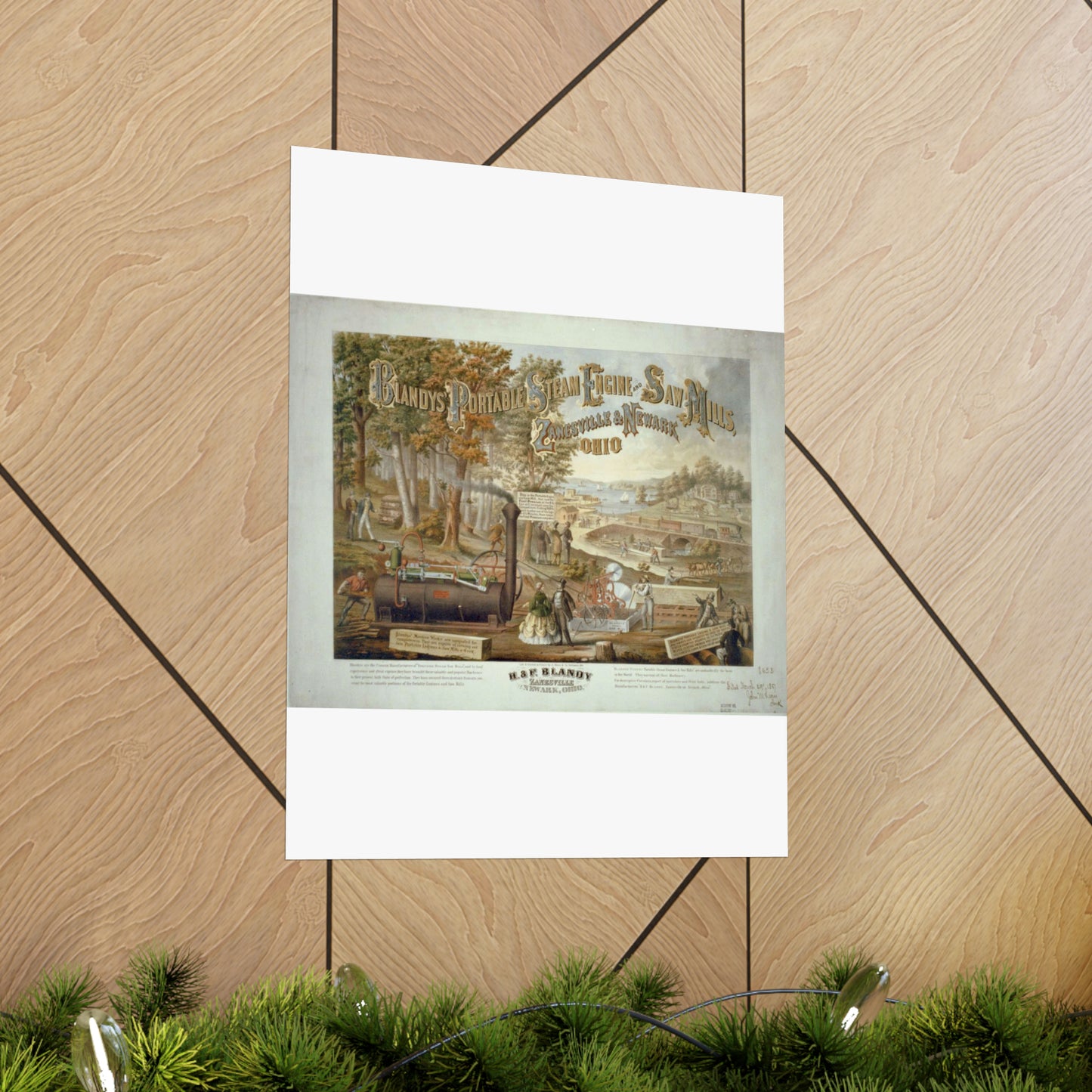 Blandy's portable steam engine and saw mills, Zanesville & Newark Ohio High Quality Matte Wall Art Poster for Home, Office, Classroom