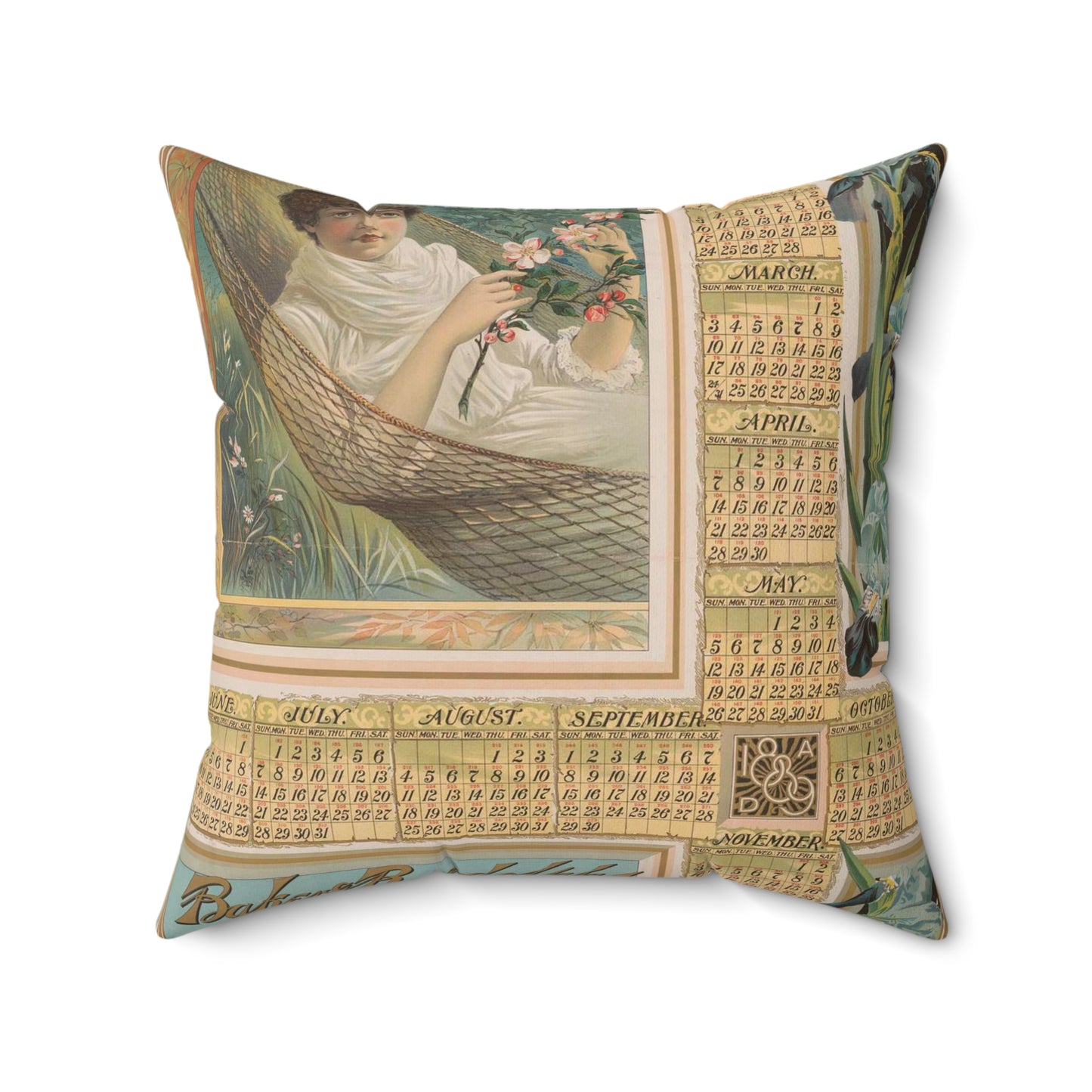 Barker & Randolph, lithographers, printers, binders and black book makers Decorative Accent Square Pillow