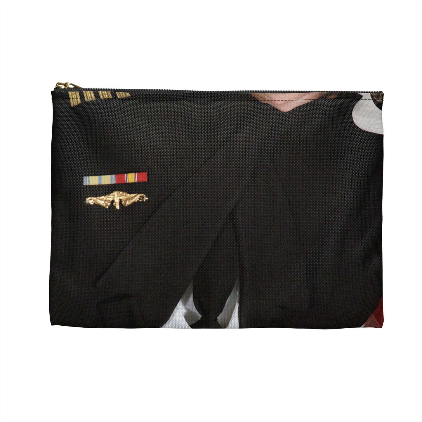 Portrait: US Navy (USN) Captain (CAPT) Charles A. Hougland (uncovered) Large Organizer Pouch with Black Zipper