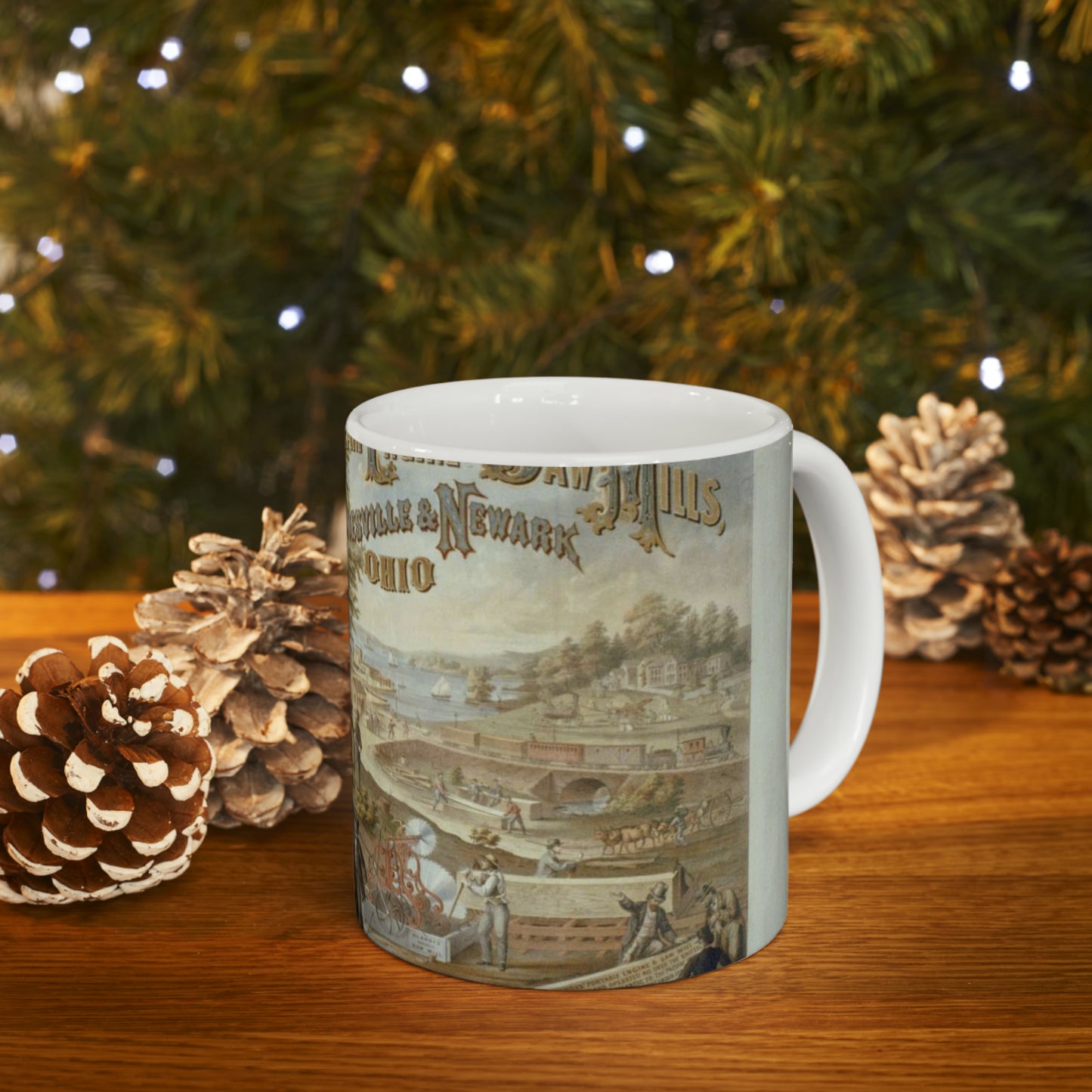 Blandy's portable steam engine and saw mills, Zanesville & Newark Ohio Beautiful Novelty Ceramic Coffee Mug 11oz