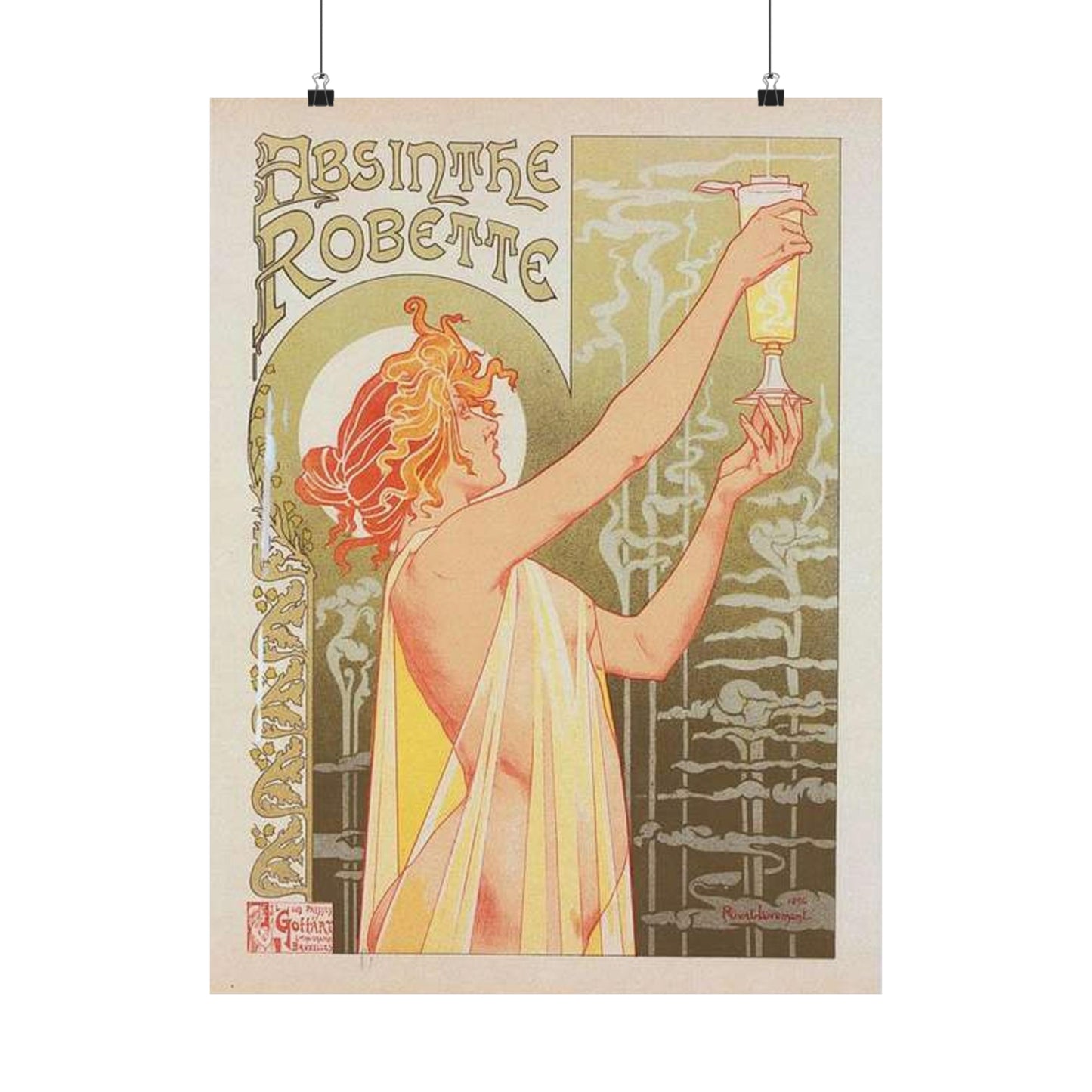 Affiche belge pour l' "Absinthe Robette". High Quality Matte Wall Art Poster for Home, Office, Classroom
