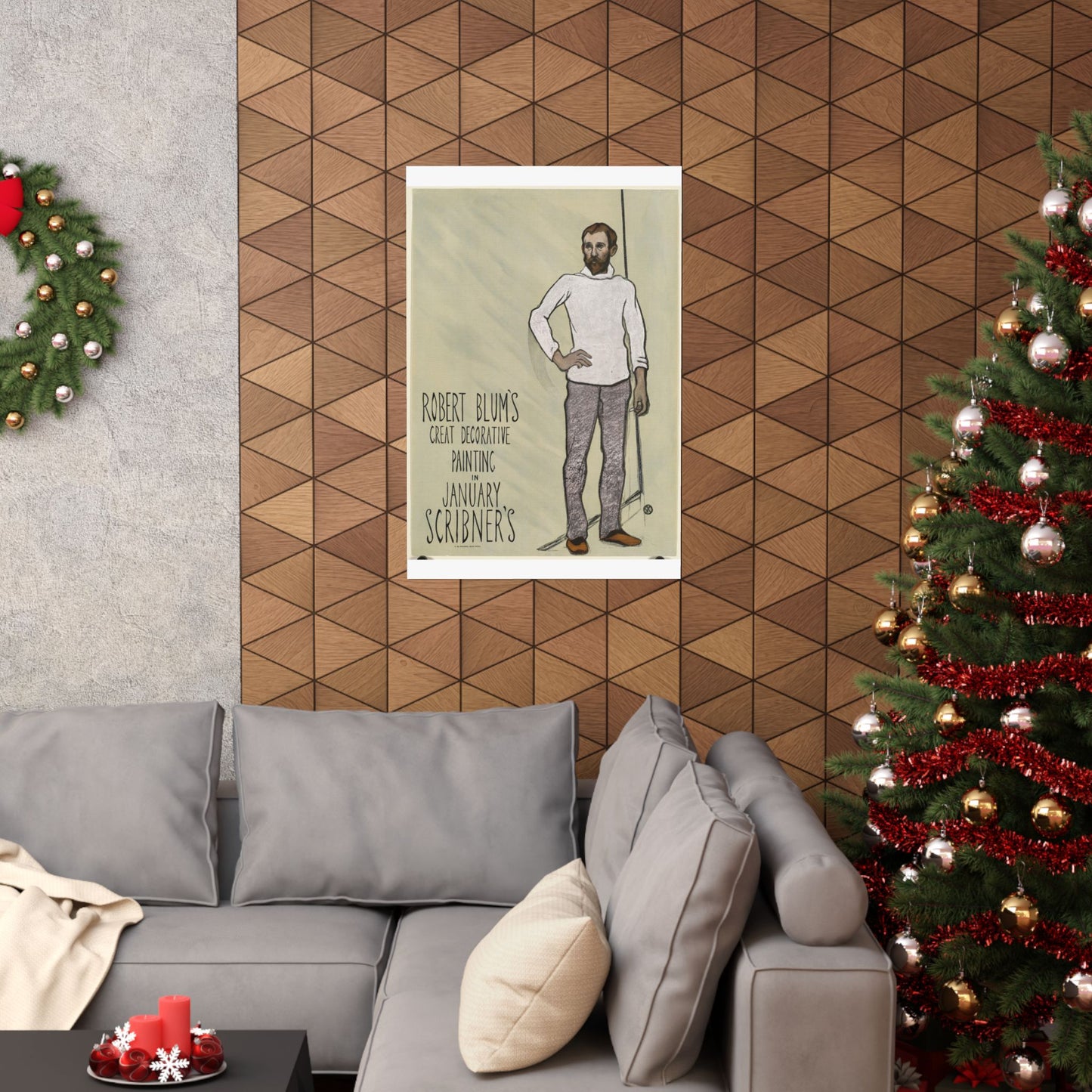 Robert Blum's great decorative painting in January Scribner's High Quality Matte Wall Art Poster for Home, Office, Classroom