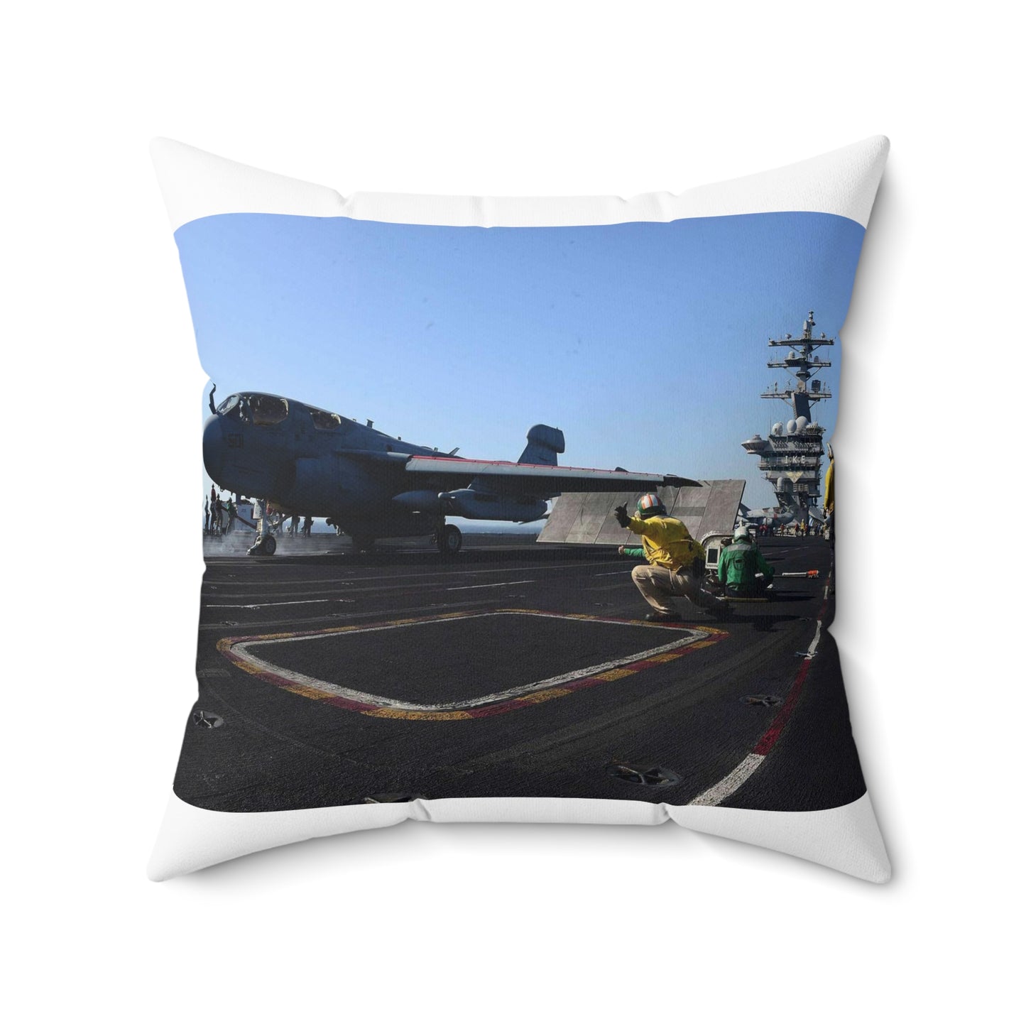 An EA-6B Prowler assigned to the Patriots of Electronic Decorative Accent Square Pillow