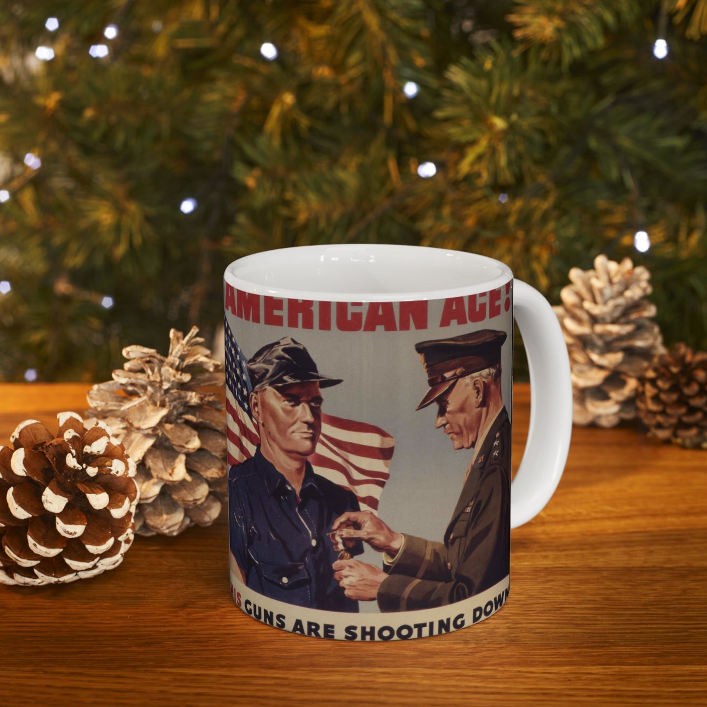 Another American ace^ His guns are shooting down Nazis and Japs right now^ Keep `em firing^ - NARA - 534905 Beautiful Novelty Ceramic Coffee Mug 11oz