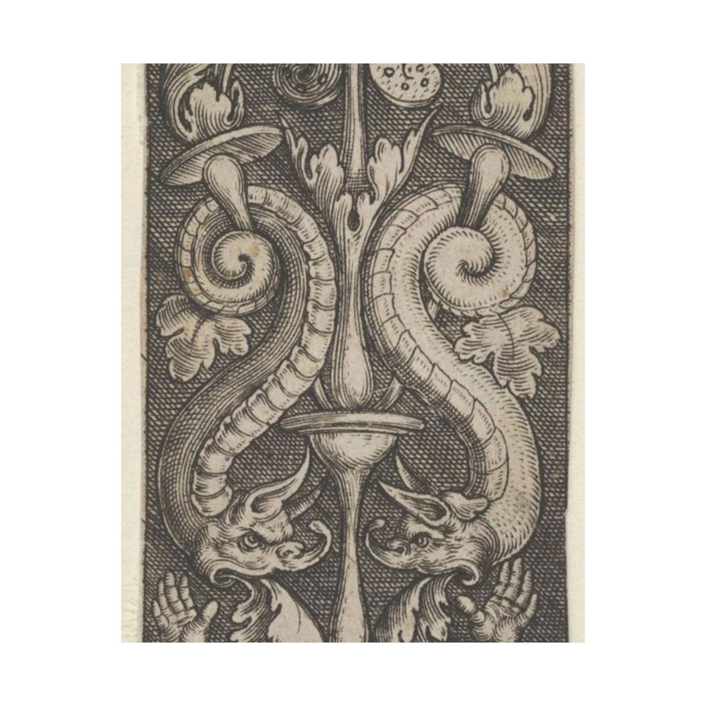 Vertical Panel with a Candelabrum Stemming from a Leaf-Faced Grostesque at Bottom High Quality Matte Wall Art Poster for Home, Office, Classroom