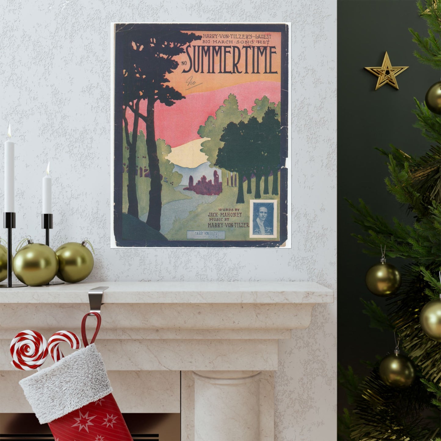 Summertime, musical notation - Public domain American sheet music High Quality Matte Wall Art Poster for Home, Office, Classroom