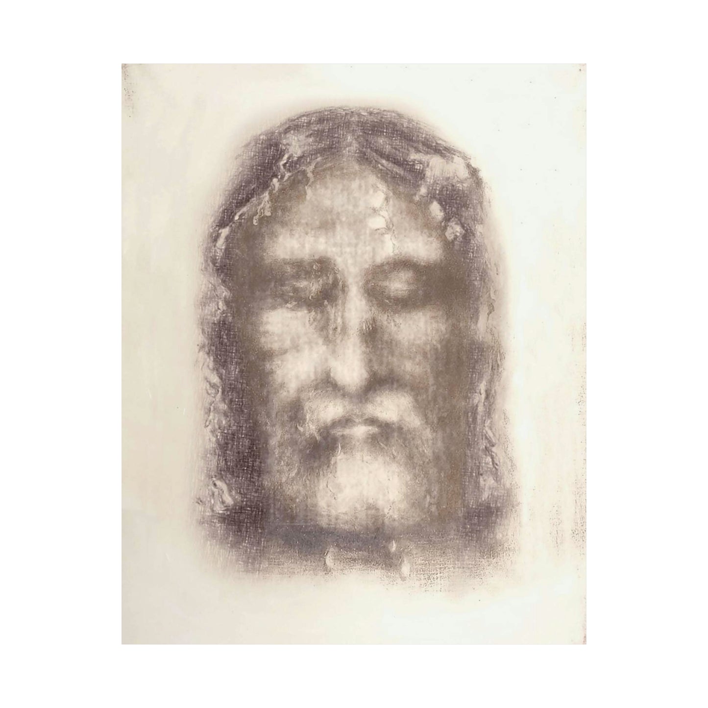 Holy Face of Jesus from Shroud of Turin (1909) High Quality Matte Wall Art Poster for Home, Office, Classroom