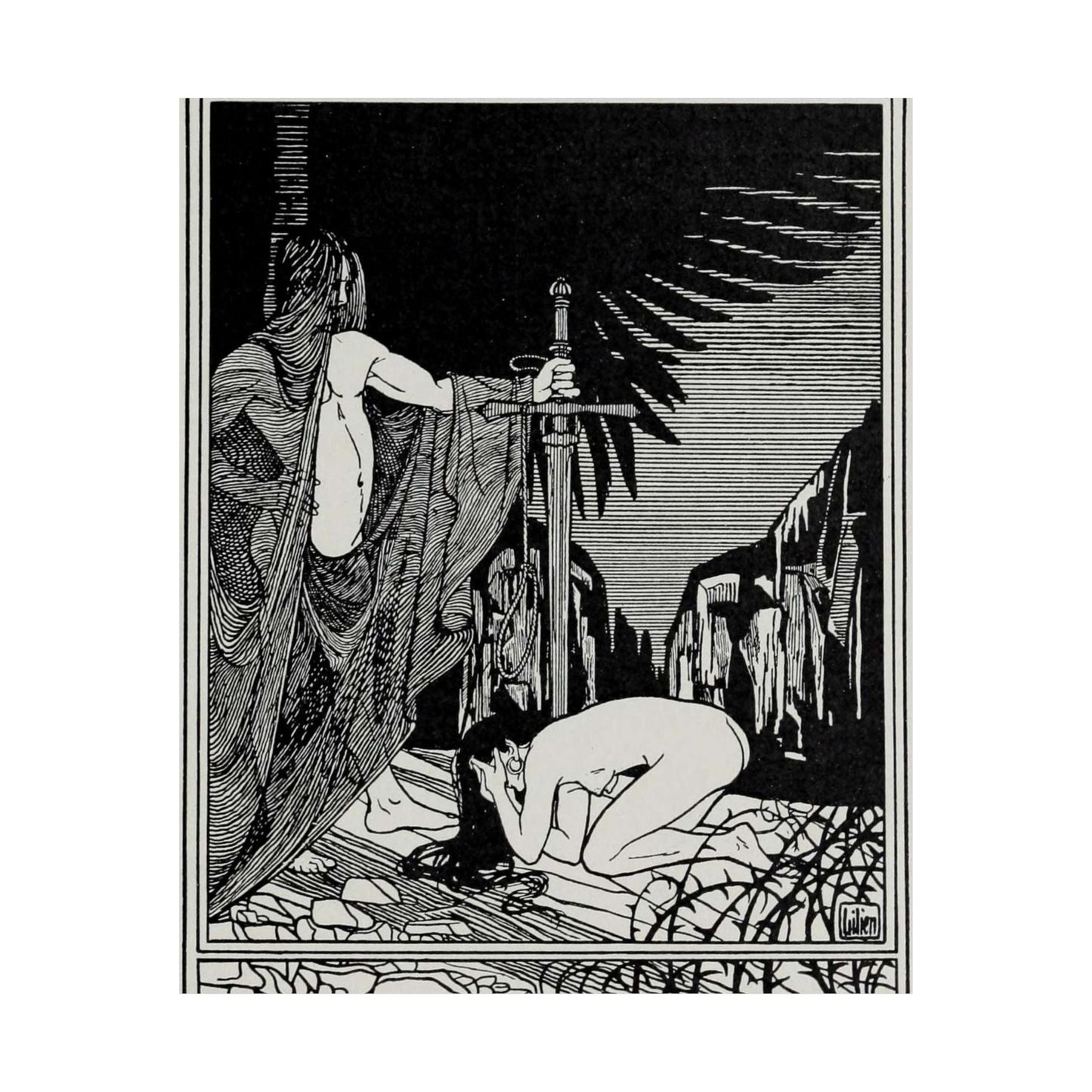 Juda 3 - Art nouveau public domain image High Quality Matte Wall Art Poster for Home, Office, Classroom