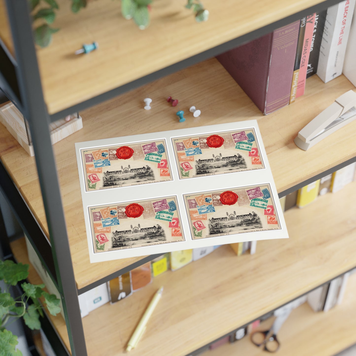 Postcard - postal stamp - Muir & Moodie, New Zealand Laminated UV Protective Vinyl Stickers