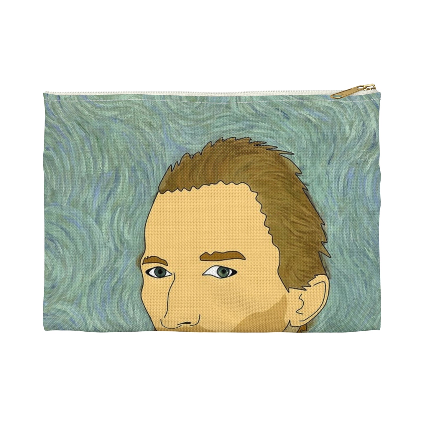 A painting of a man in a suit and tie. Van gogh illustration insanity. Large Organizer Pouch with Black Zipper