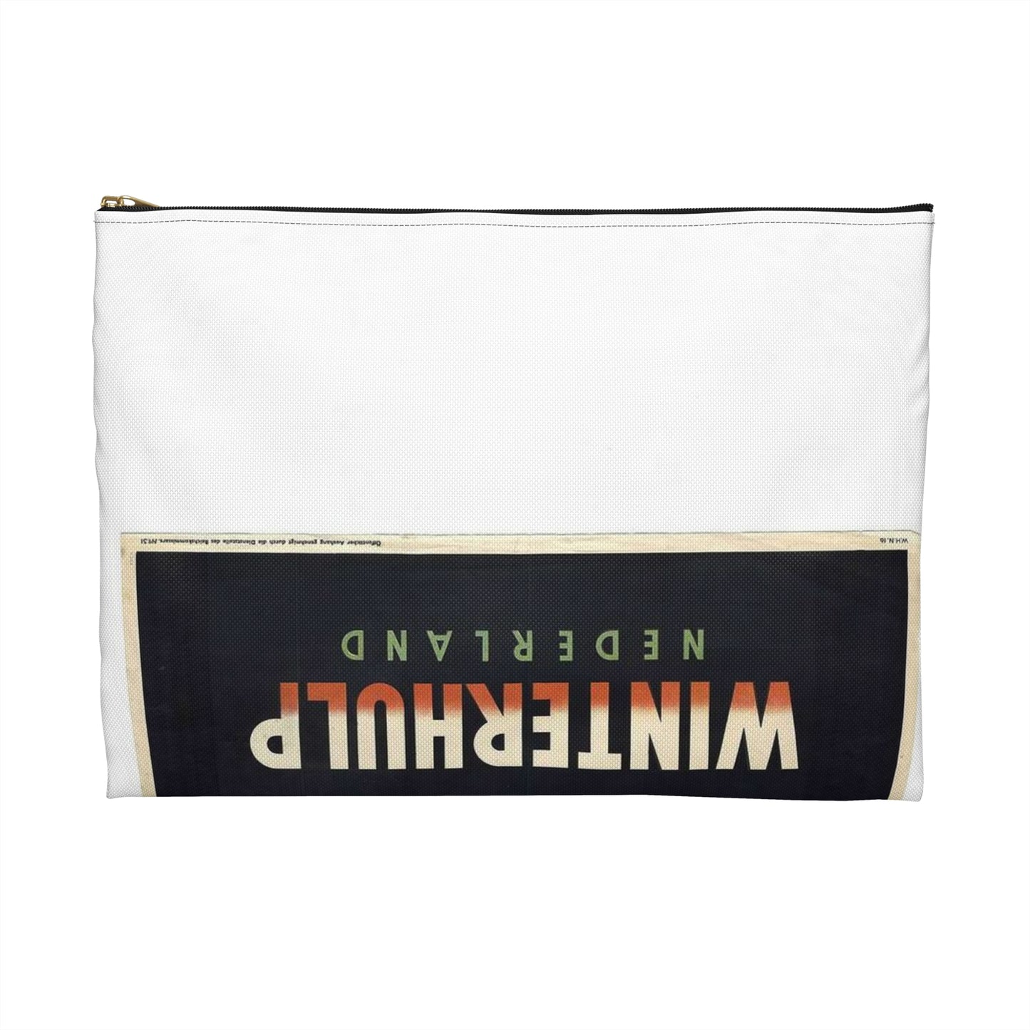 Poster Winterhulp Nederland collecte 22 en 23 december Large Organizer Pouch with Black Zipper