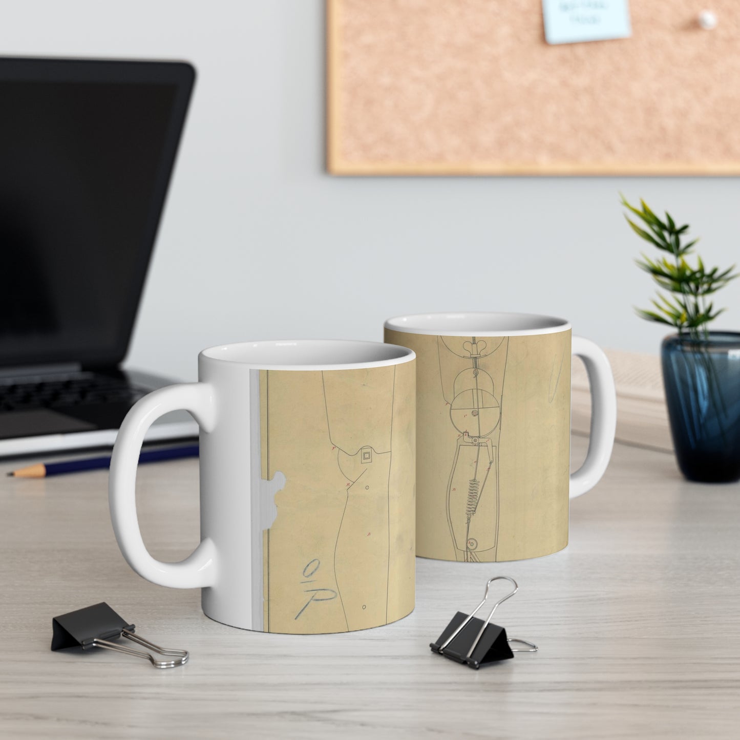 Patent drawing - for Jonathan Russell's Artificial Leg Public domain image Beautiful Novelty Ceramic Coffee Mug 11oz